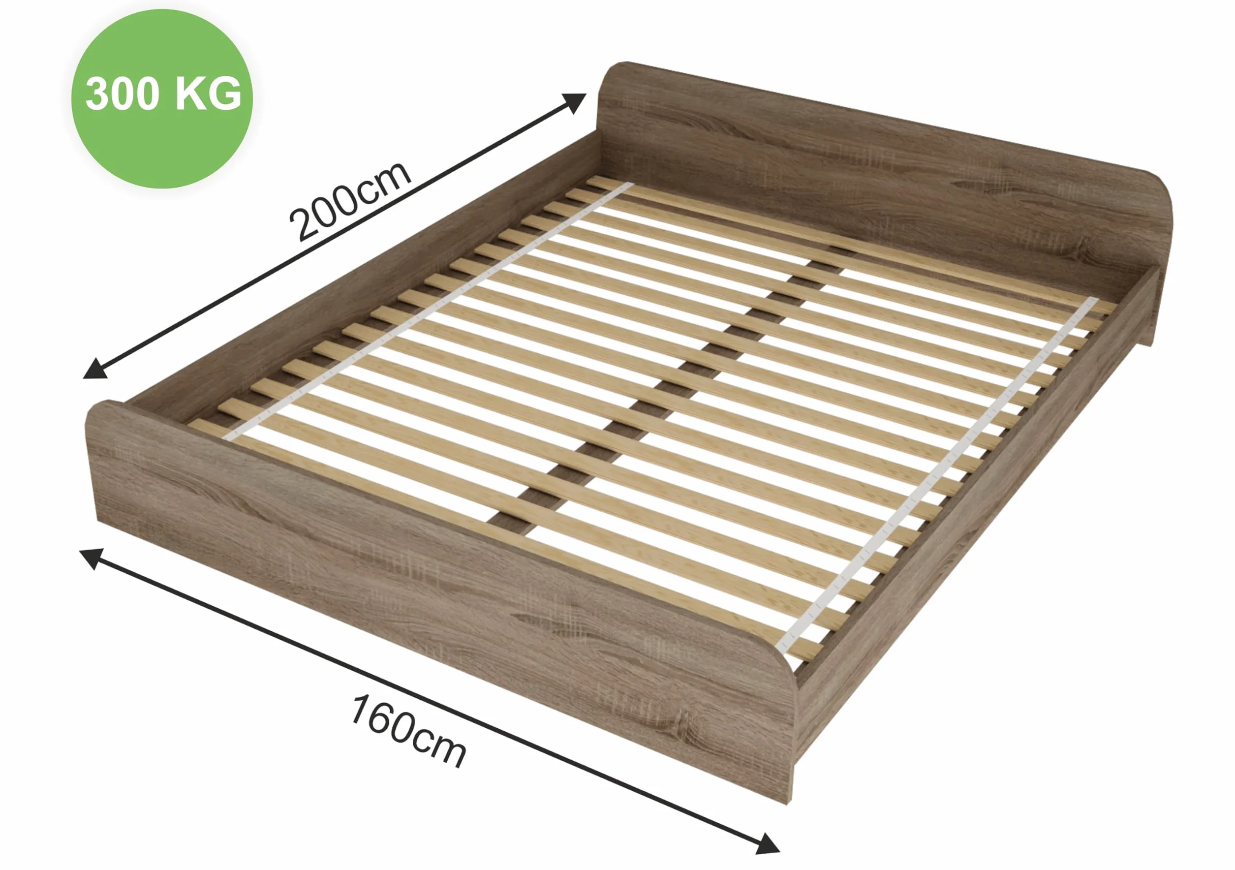 Stelaż do łóżka pod materac 160x200 cm 18 szt. listwy płaskie nośność 300kg