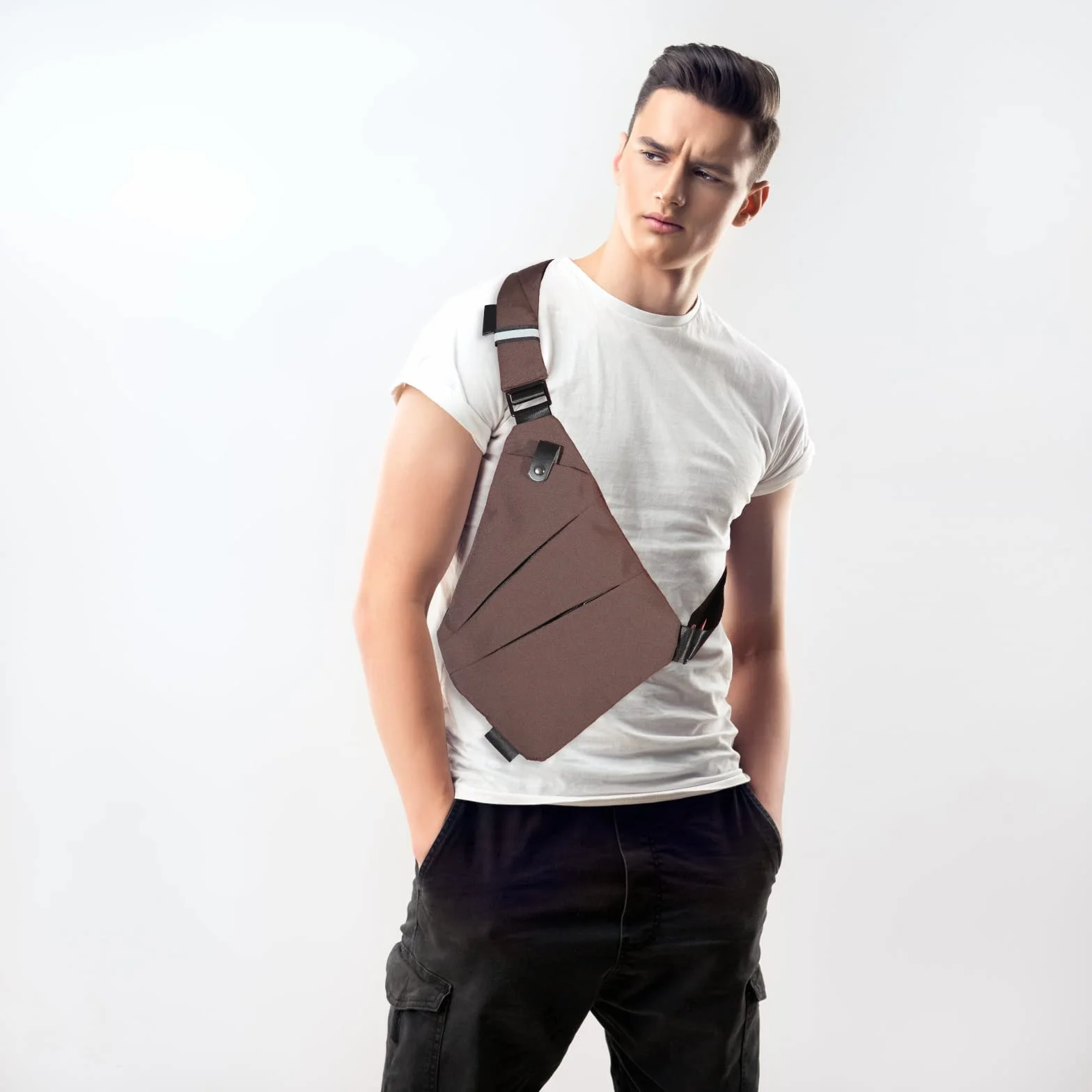 Torba crossbody unisex antykradzieżowa szarfa