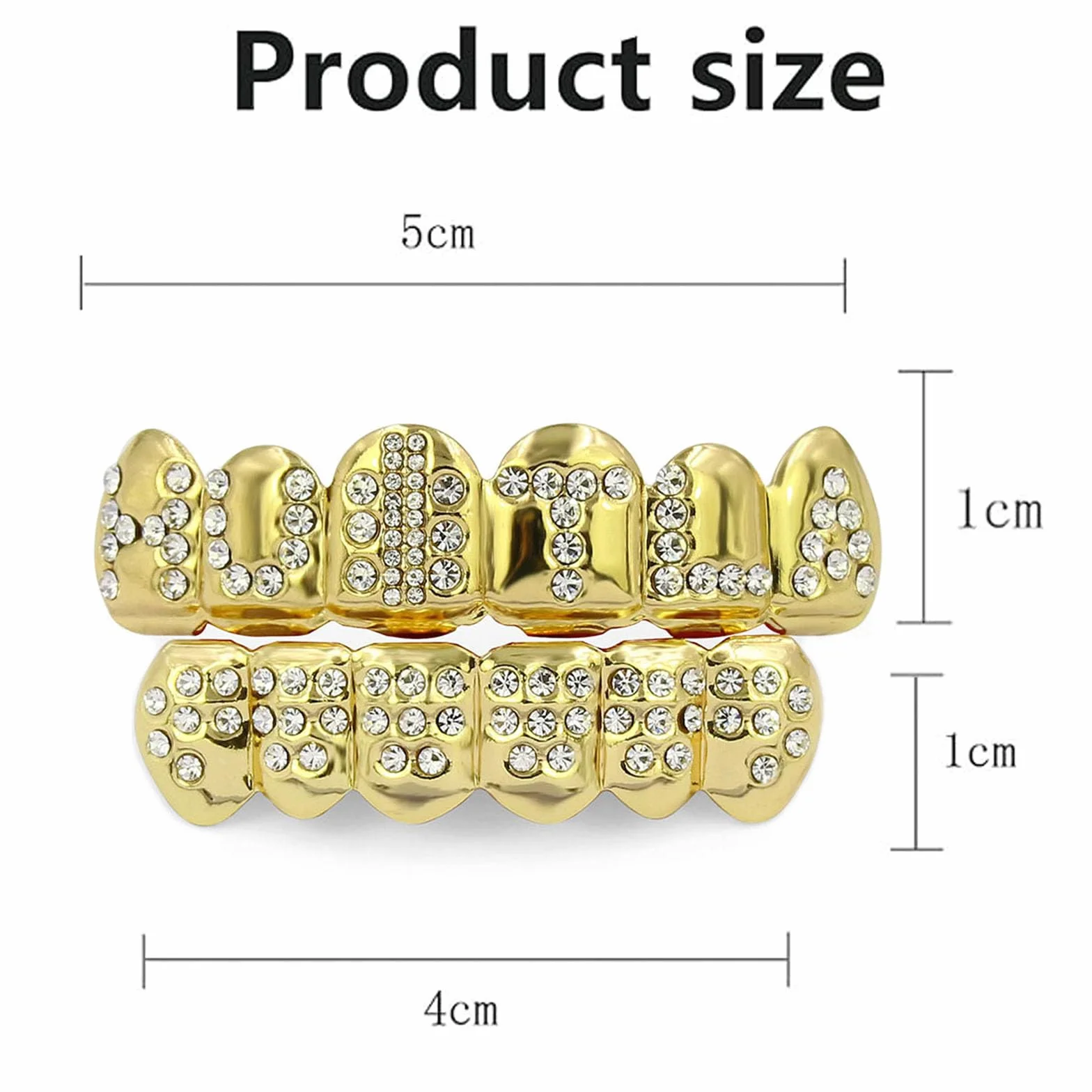 Zestaw 2 szt. Hip Hop zęby złote zęby Hip Hop Teeth Grills Gold