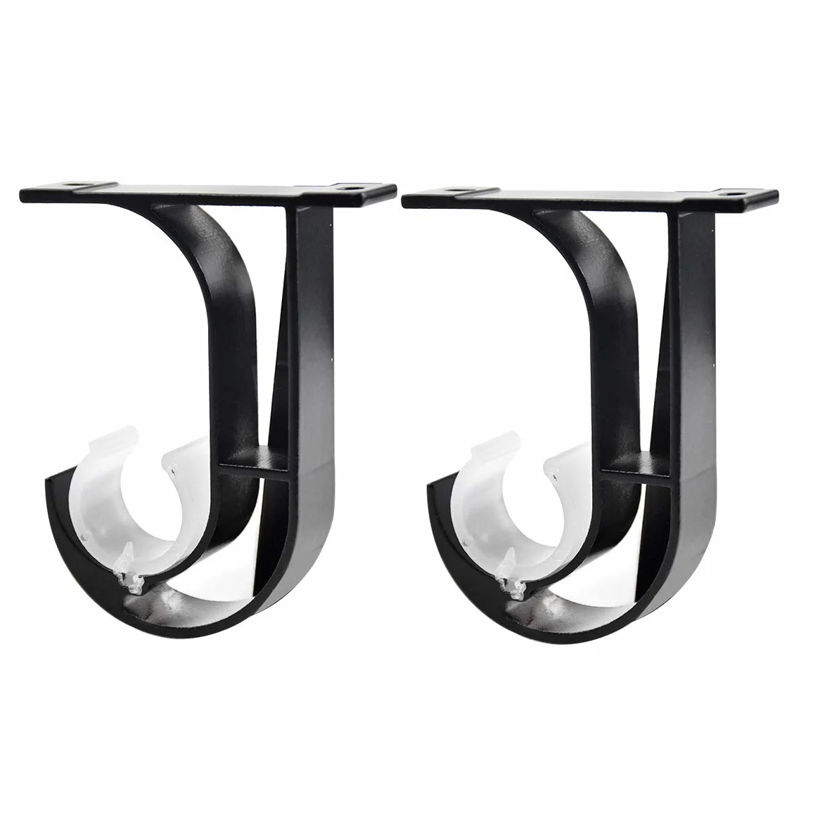Uchwyt do Zasłony Sufitowy i Ścienny ze Stopu Aluminium 28 mm Czarny