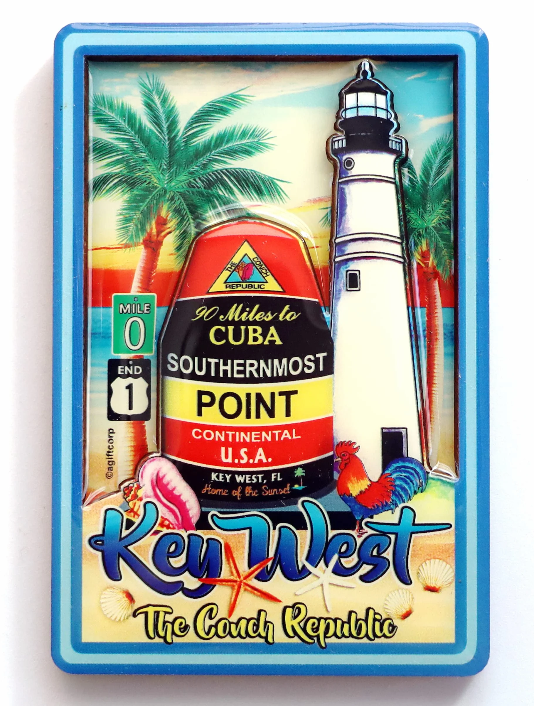 Magnes MDF Key West Florida boja i latarnia morska 5,7 cm x 8,9 cm