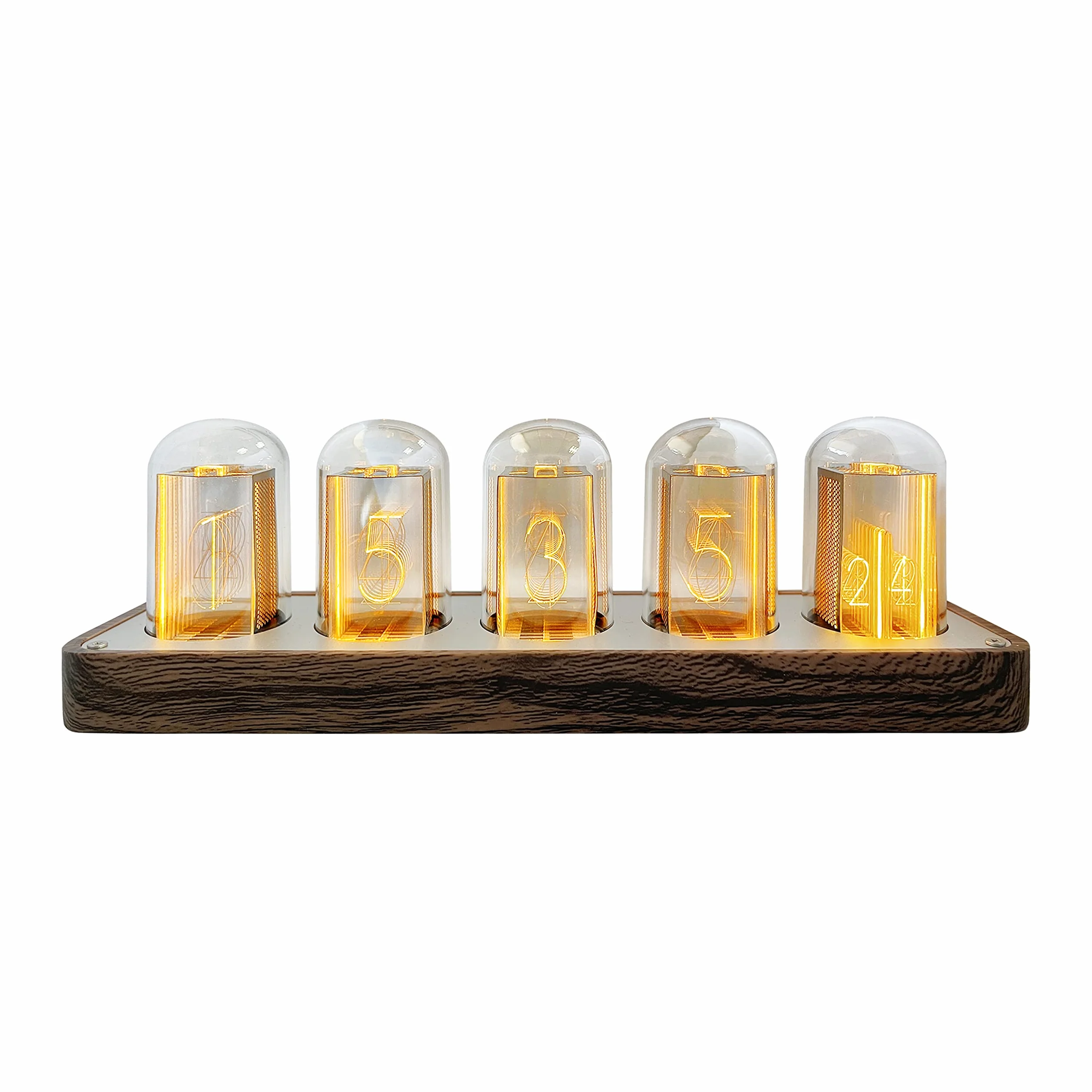 Nixie Tube Zegar elektroniczny LED retro drewniany budzik USB dekoracja domu 5 RGB