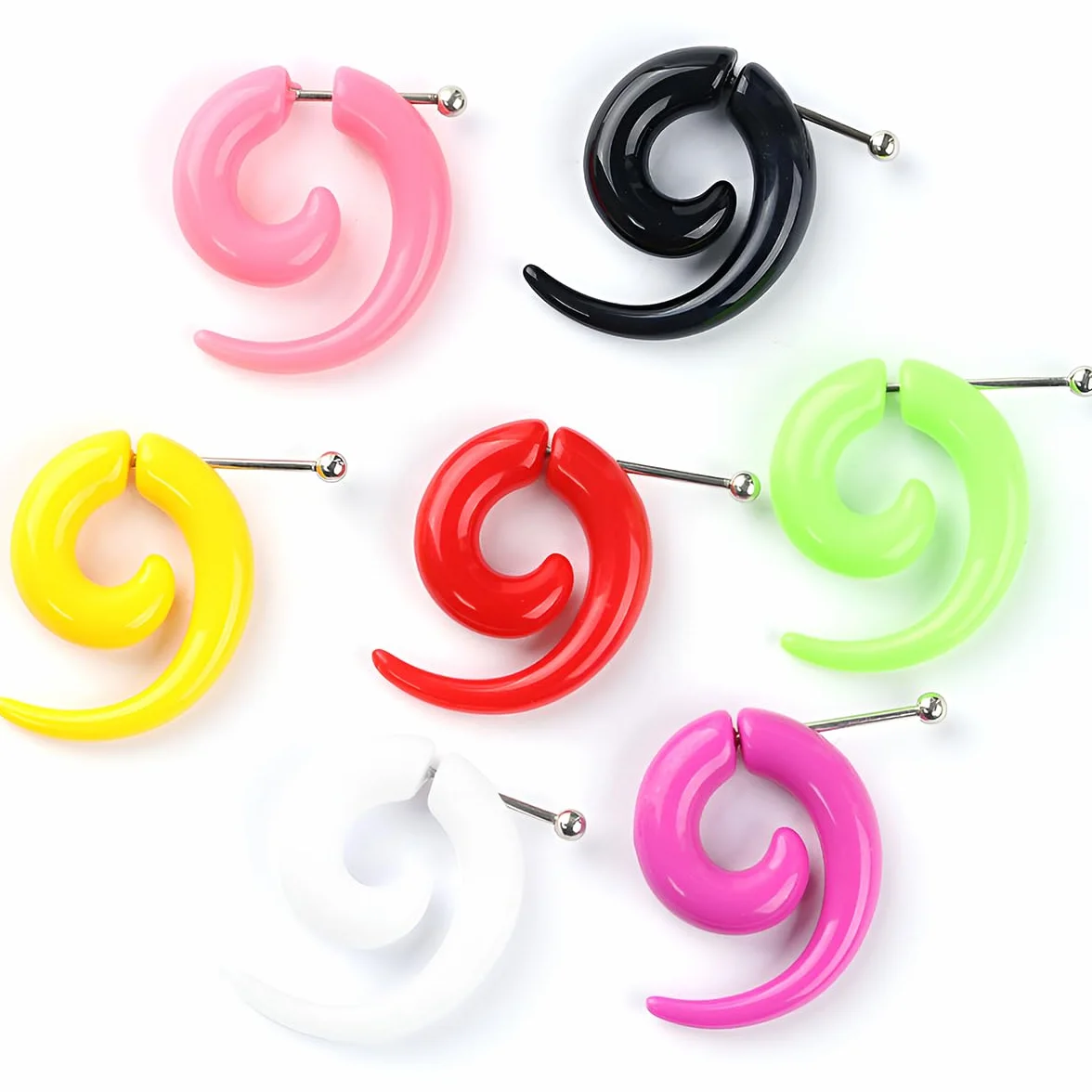 1 para 3 mm (8 G) czarny akrylowy wir spirala plemienne fałszywe stożki miernik rozciągacze gage zestaw do rozciągania tunele do uszu kolczyki zatyczki zestaw do piercingu ciała biżuteria