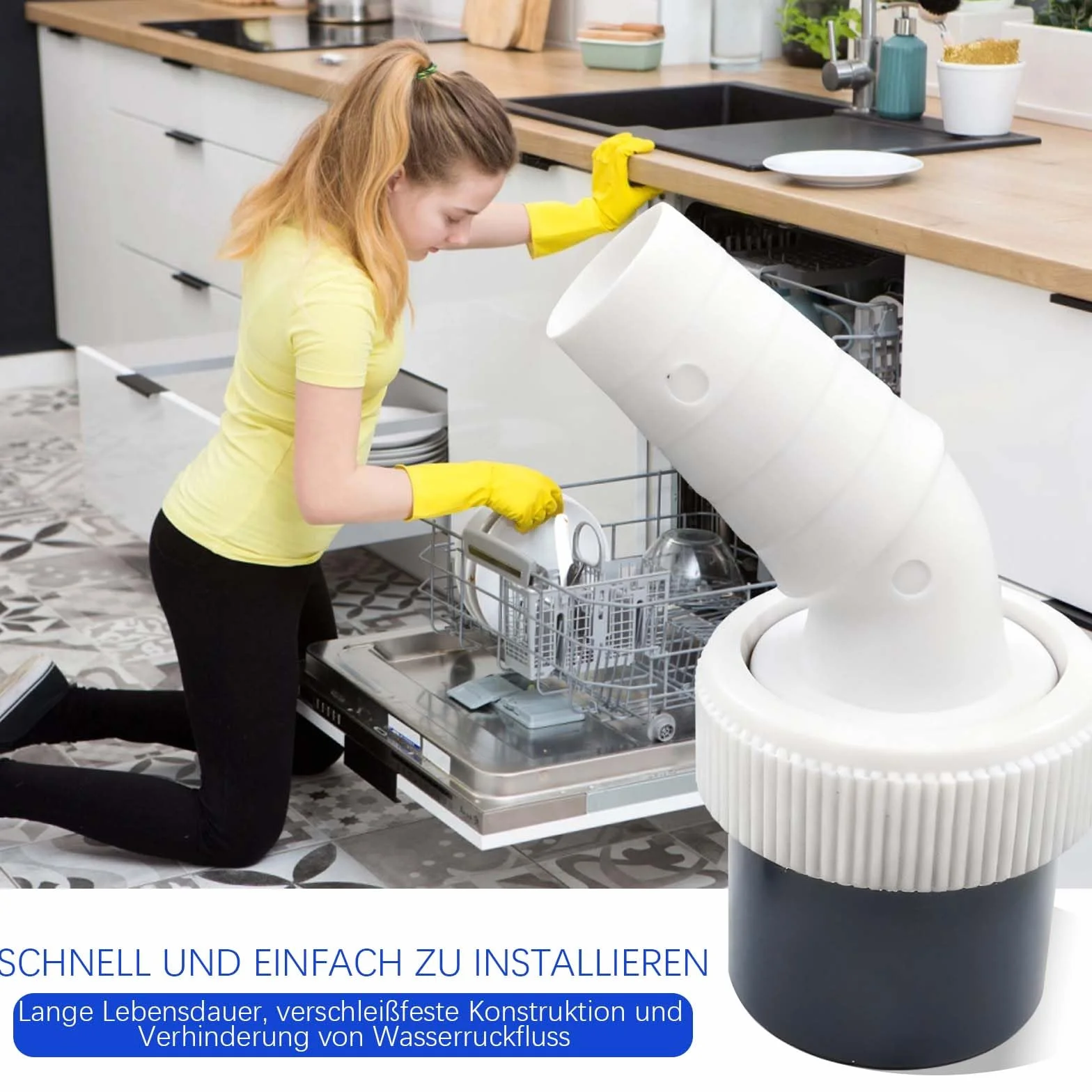 Adapter do odpływu pralki Ø18-24 mm, odpływ 40 mm, rura z obciążeniem wężowym, 2 sztuki