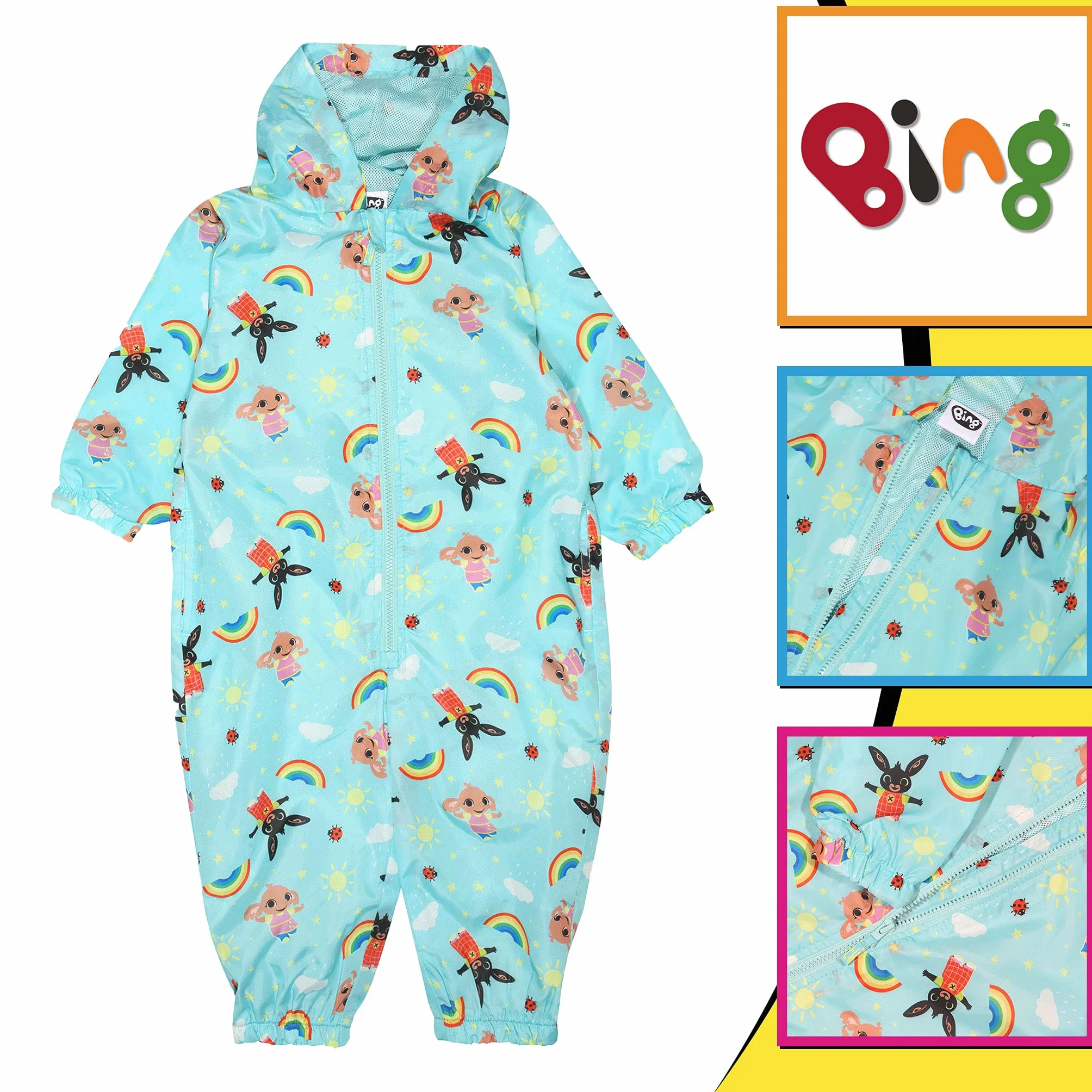 Popgear modne t-shirty Chłopcy Bing Characters Aop Boys Puddle Suit Blue