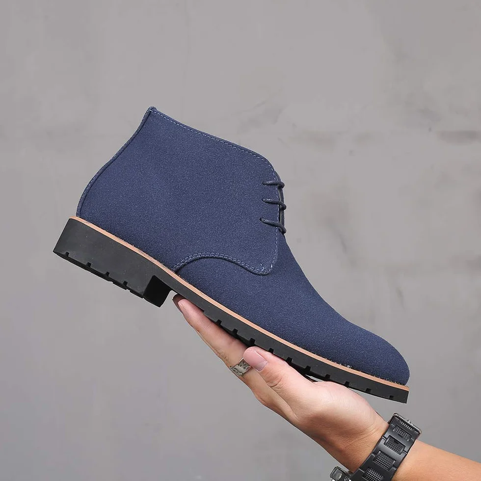 Męskie Zamszowe Sznurowane Buty Oxford Klasyczne Biznesowe Botki Chelsea Outdoor Casual Wytrzymałe Buty Turystyczne Chukka