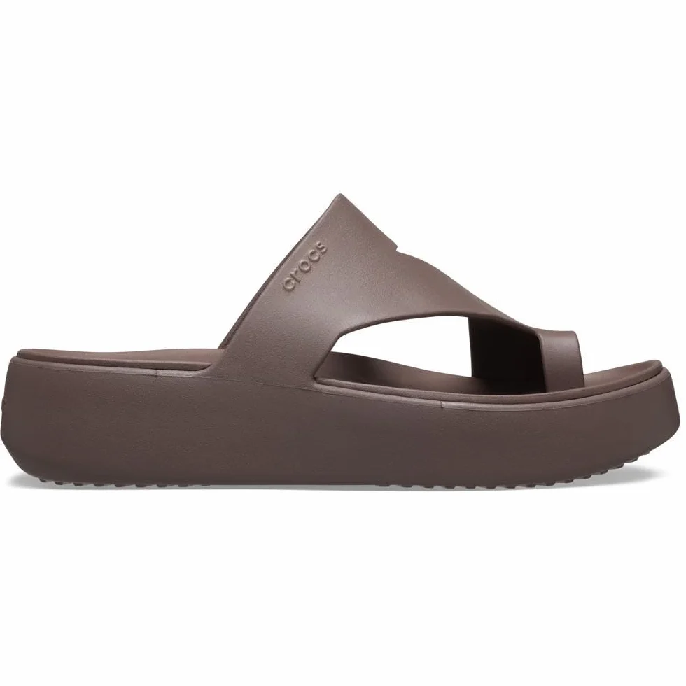 Crocs Damskie sandały na platformie Getaway Toe Loop, Trufla, 9