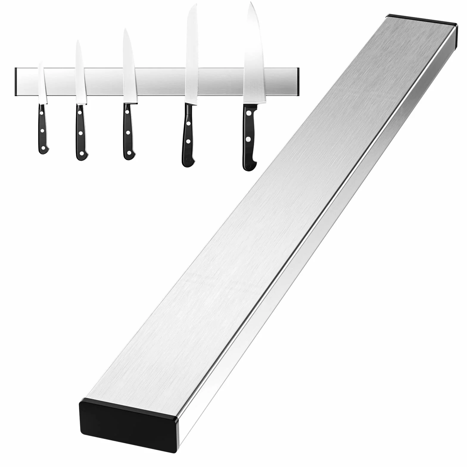 Newaner 30 cm ścierka magnetyczna do noży, samoprzylepna, szyna magnetyczna do klejenia, stal nierdzewna, może być instalowana bez wiercenia, może pomieścić żelazne noże lub narzędzia