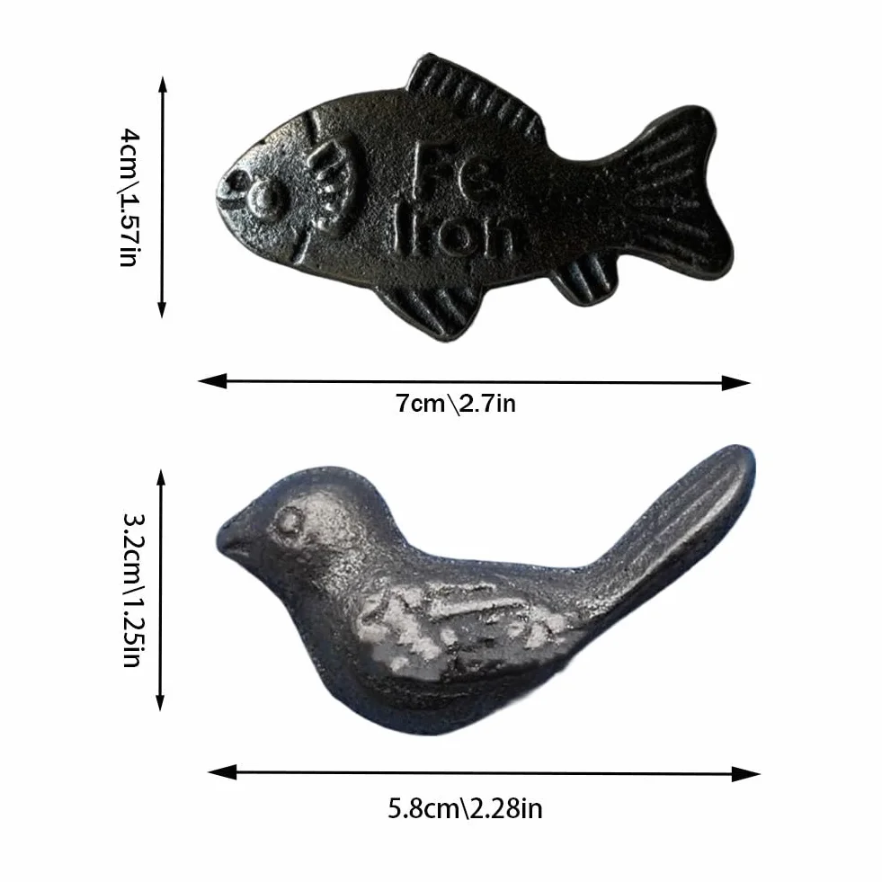 Lucky Iron Fish & Bird Zestaw do gotowania - Suplement żelaza dla kobiet w ciąży, Naturalne źródło żelaza do zup gulaszu (2 szt.)