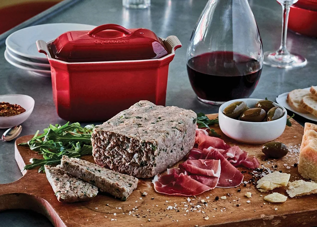 Le Creuset Kamionka Frais Gras Terrine z prasą i termometrem 0,6 l wiśnia