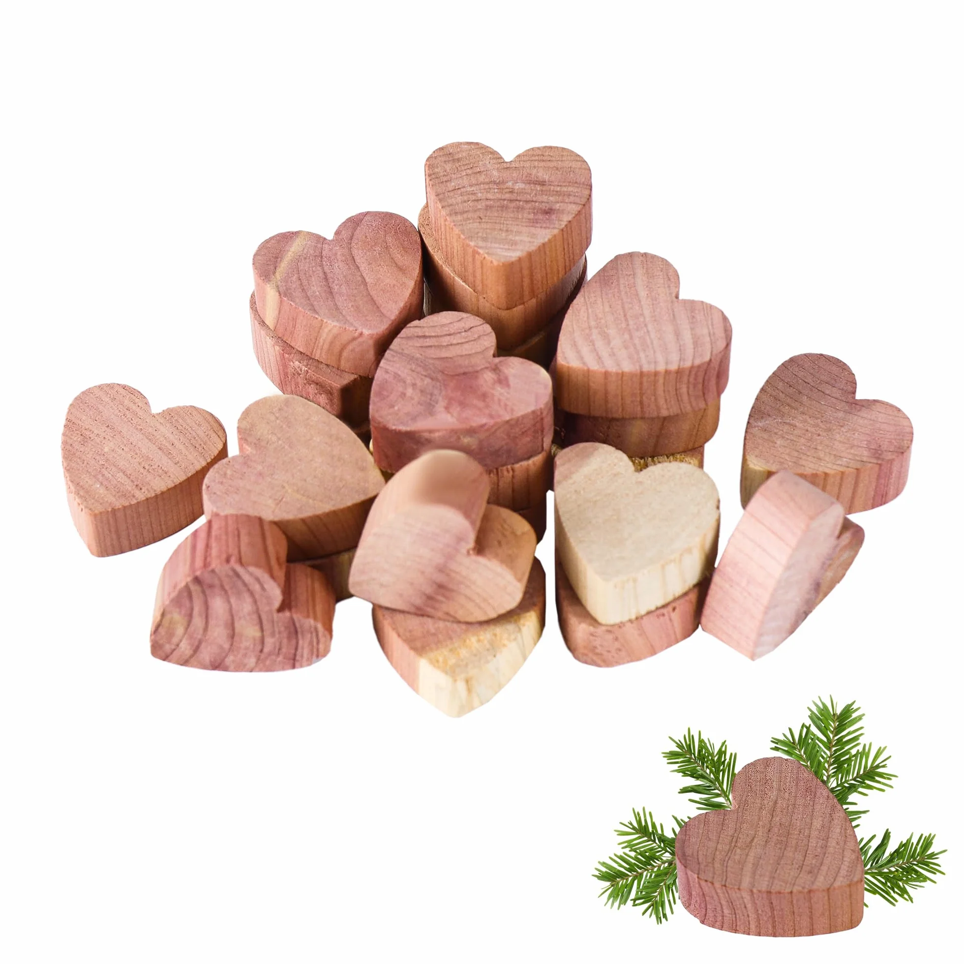 Naturalna ochrona przed molami z drewna cedrowego, 24 sztuki, zestaw do ochrony przed molami w kształcie serca, drewno cedrowe, naturalna pułapka na mole, doskonała ochrona przed molami