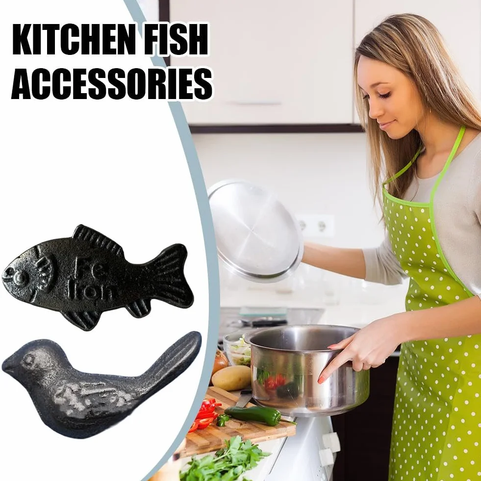 Lucky Iron Fish & Bird Zestaw do gotowania - Suplement żelaza dla kobiet w ciąży, Naturalne źródło żelaza do zup gulaszu (2 szt.)