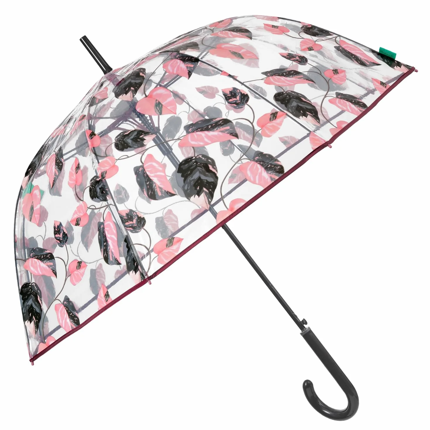 Przezroczysty Parasol Damski Automat w Kształcie Kopuły - Parasol Transparentny Wiatroodporny z Materiału POE - Parasolka Wytrzymała Duża Kobieta - Średnica 89 cm - Perletti