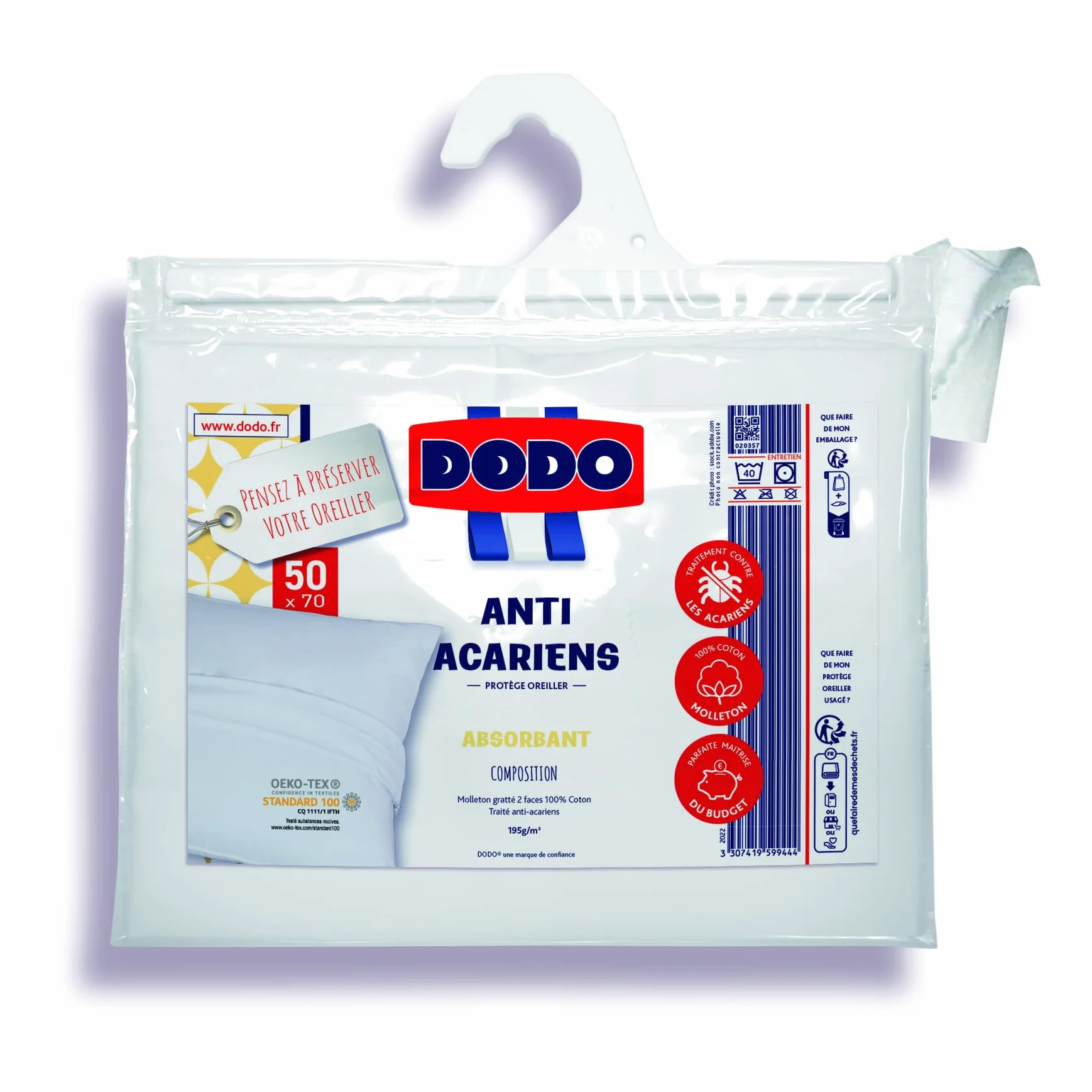 DODO | Ochraniacz na poduszkę 50 x 70 | Optymalna ochrona | Chłonna ochrona poduszki | Absolutna miękkość i drapana bawełna polar | Można prać w pralce w temperaturze 40°C