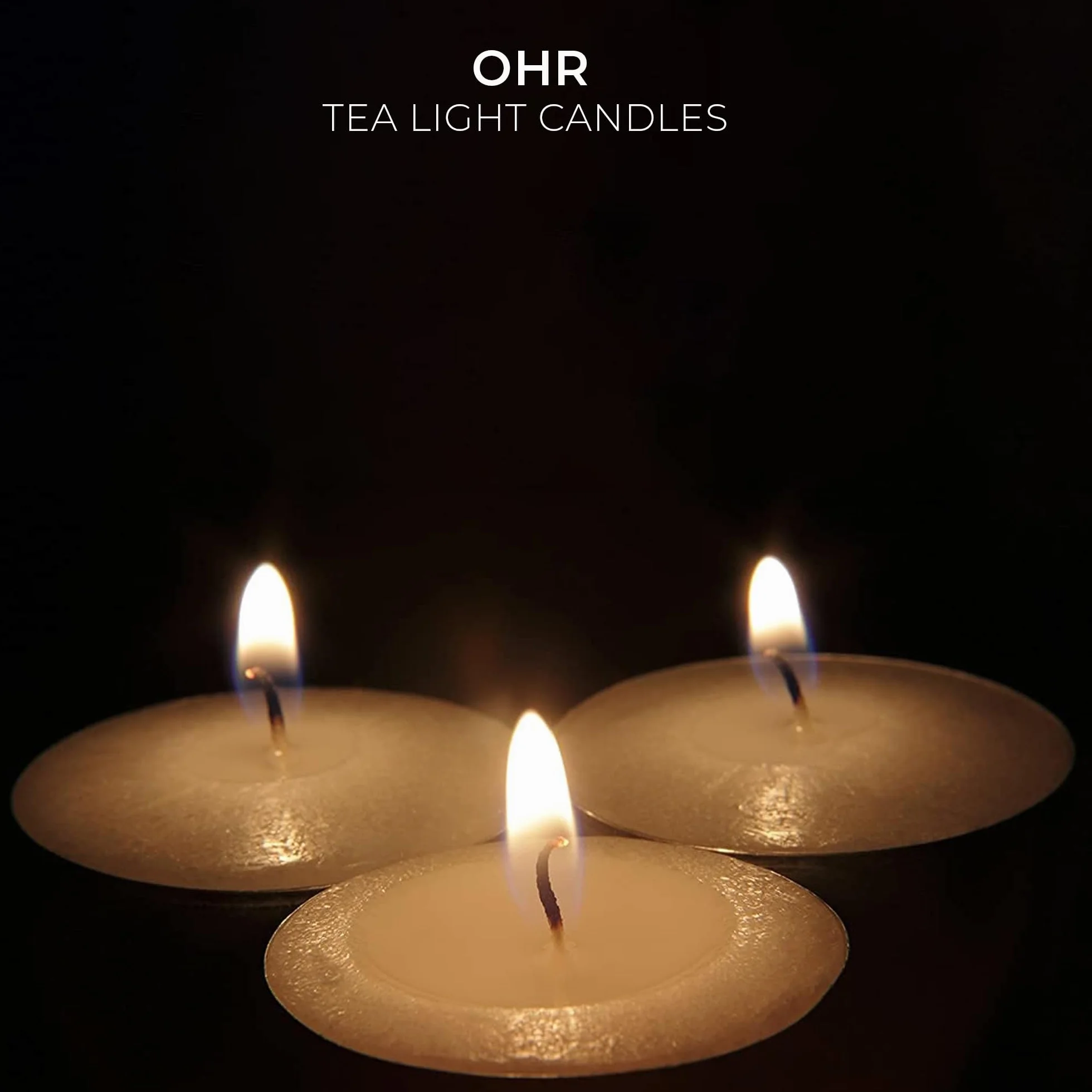 Ohr Candles Świece Dekoracyjne - Świeczki Tealight Paczka 50 Sztuk - Podgrzewacze Świeczki - Świeca Bezzapachowa Biała w Blaszanym Pojemniku - Czas Spalania 4 Godziny