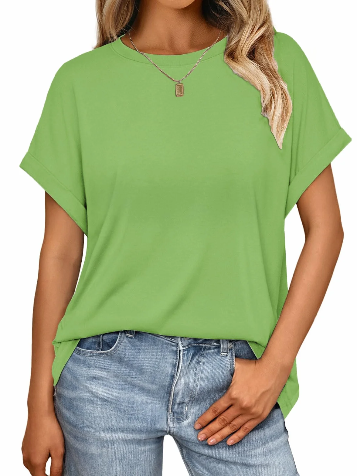 Cuptacc T-shirty Damski Okrągły Dekolt Krótki Rękaw Luźny Koszulka Lato Swobodny Oddychający Top Damski