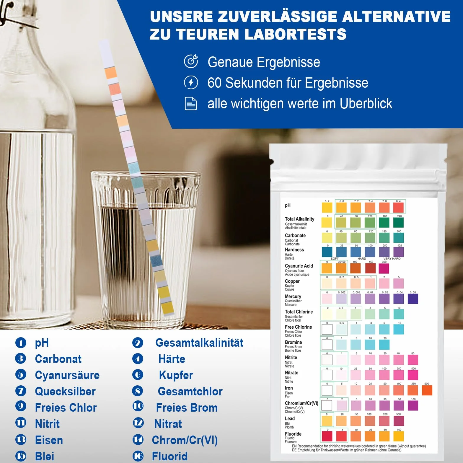 Cozii Paski testowe do wody pitnej 16 w 1, 30 sztuk
