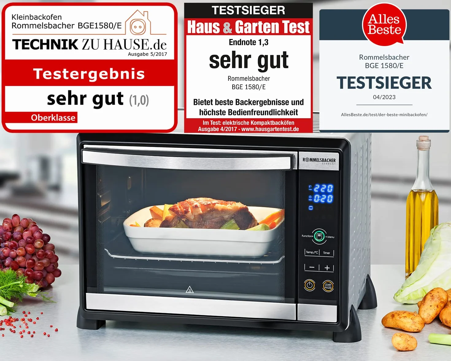 Rommelsbacher BG 950 Speedy mini piekarnik 30 l stal nierdzewna