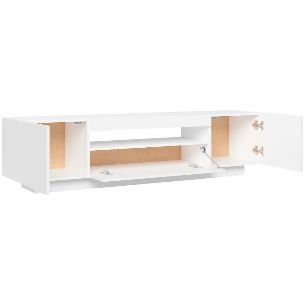 Szafka pod telewizor z oświetleniem LED, biała, 160 x 35 x 40 cm