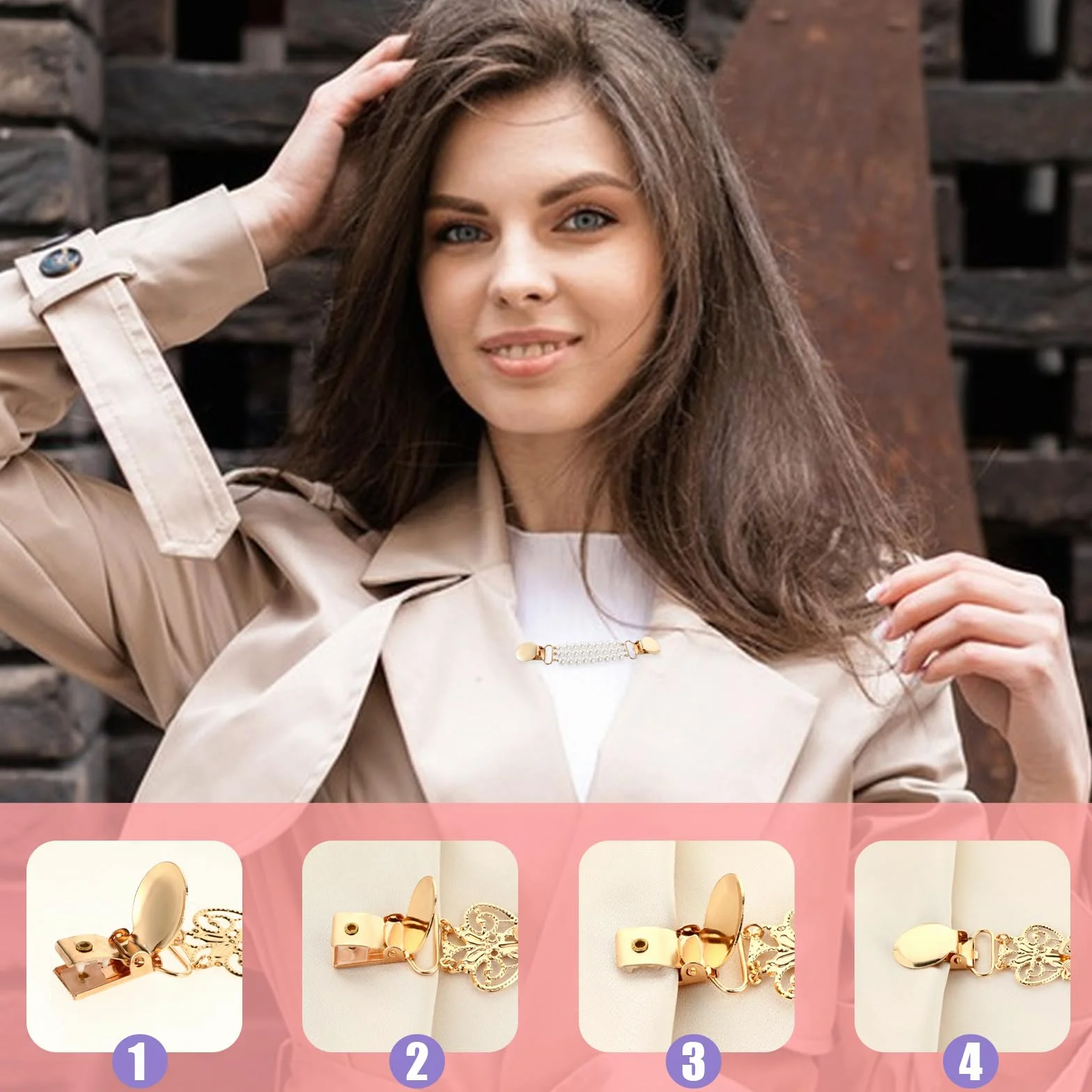 4 szt. klipsy do sukienki z tyłu klipsy do swetra vintage klips do koszuli dla kobiet odzież 4 style dla kobiet dziewczyny
