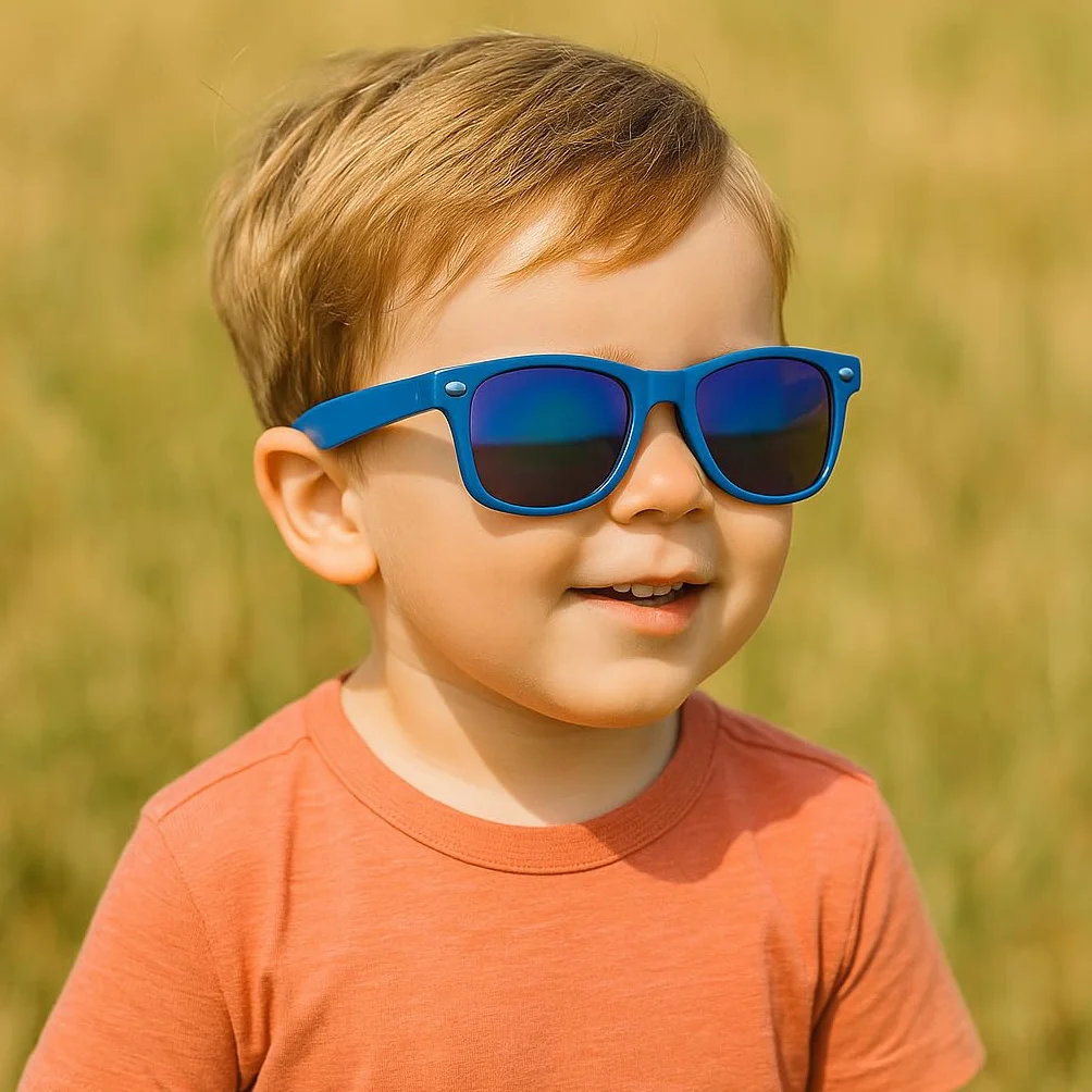 styleBREAKER Dziecięce okulary przeciwsłoneczne Nerd z plastikową ramą i soczewkami z poliwęglanu, klasyczny design retro 09020056