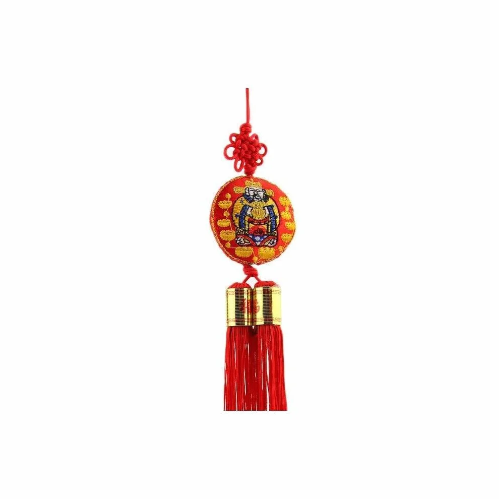 lachineuse - Wisiorek na szczęście Feng Shui 30 cm - Chiński wieszak na szczęście - Japoński Amulet - Omamori Lucky Holder - Kolor czerwony - Chiny Japonia Azja Prezent - Bogactwo i fortuna