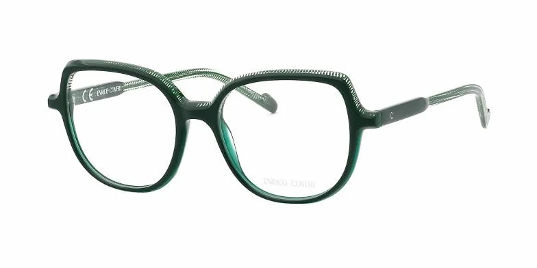 Enrico Coveri Okulary ECV156 dla kobiet, okulary korekcyjne, pasują do wszystkich rodzajów soczewek, Zielony