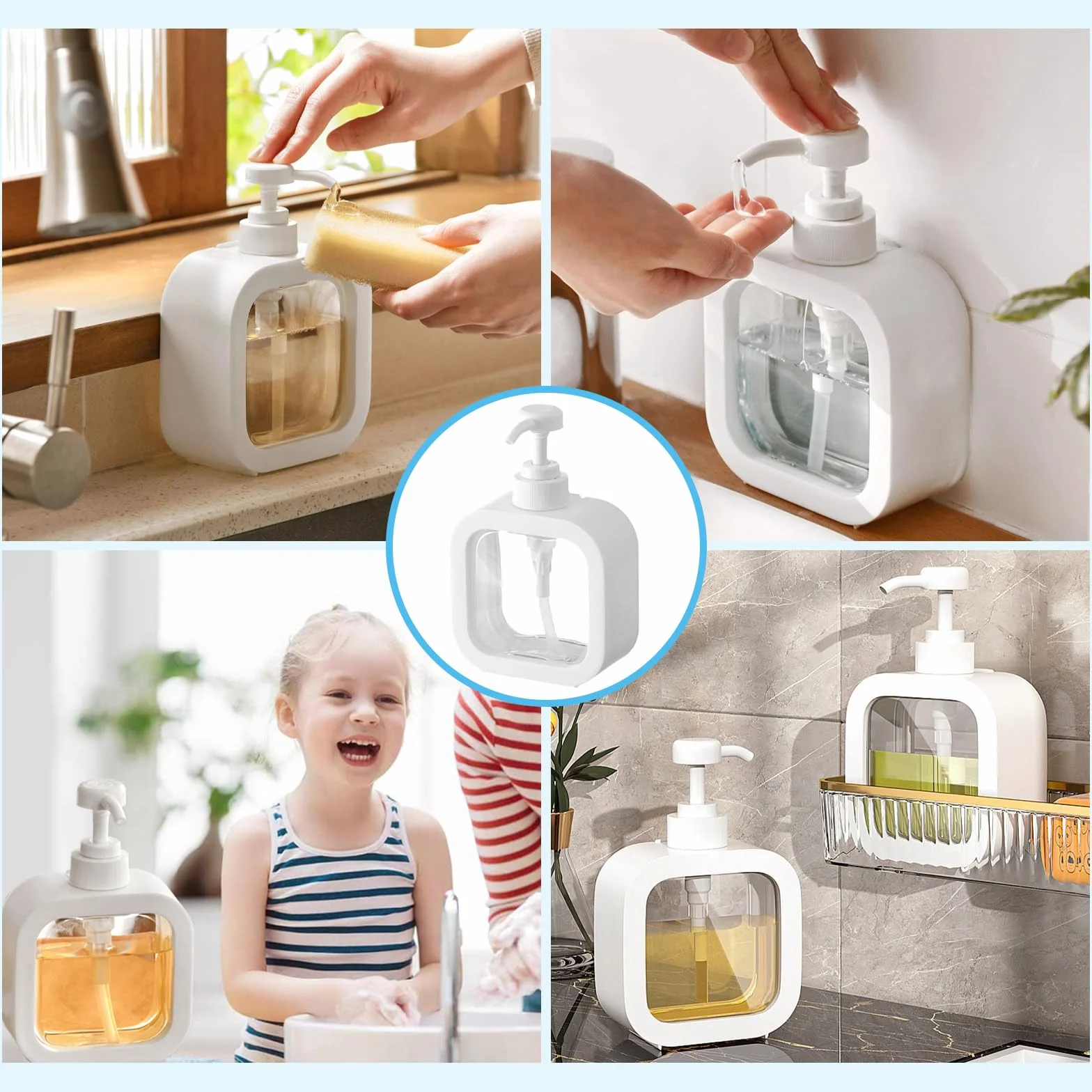 Dozownik mydła 300 ml przezroczysty plastikowy 2 szt
