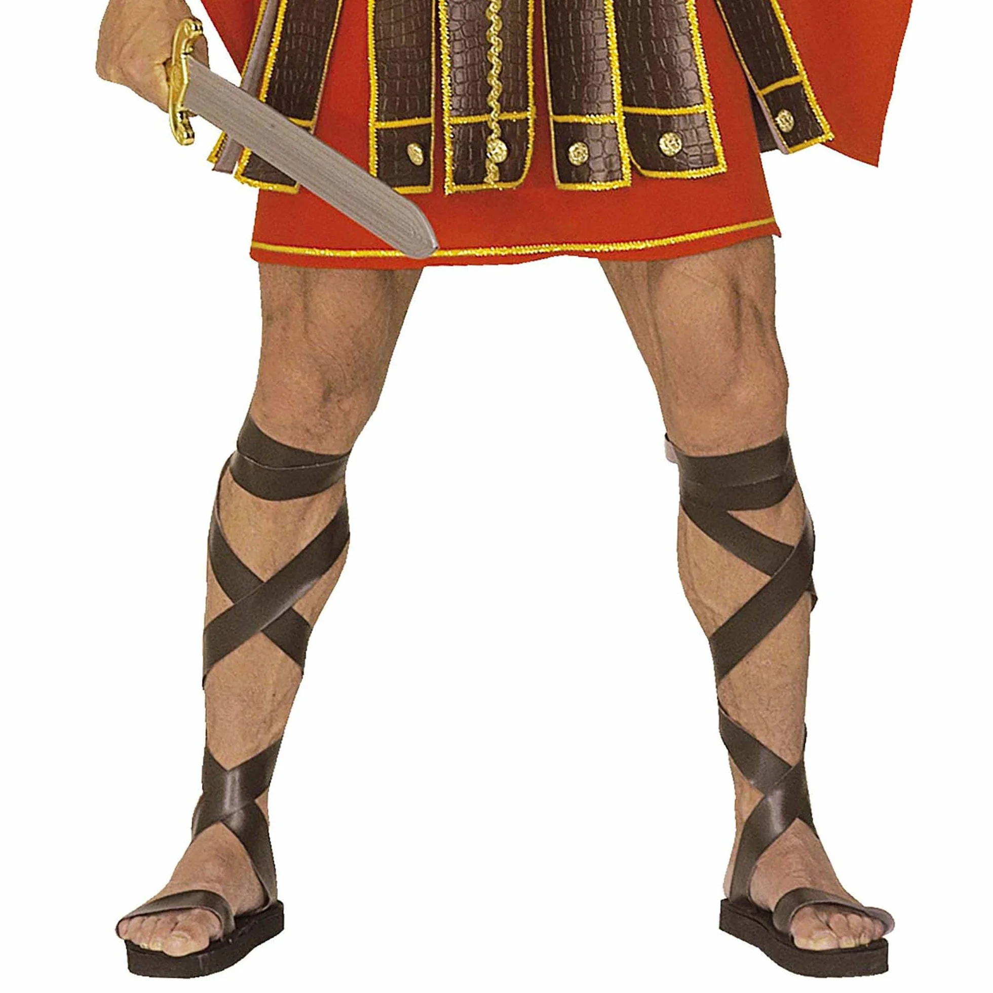 W WIDMANN MILANO Party Fashion 1826R - Rzymskie sandały ze sztucznej skóry, brązowe, buty kostiumowe, impreza tematyczna, karnawał