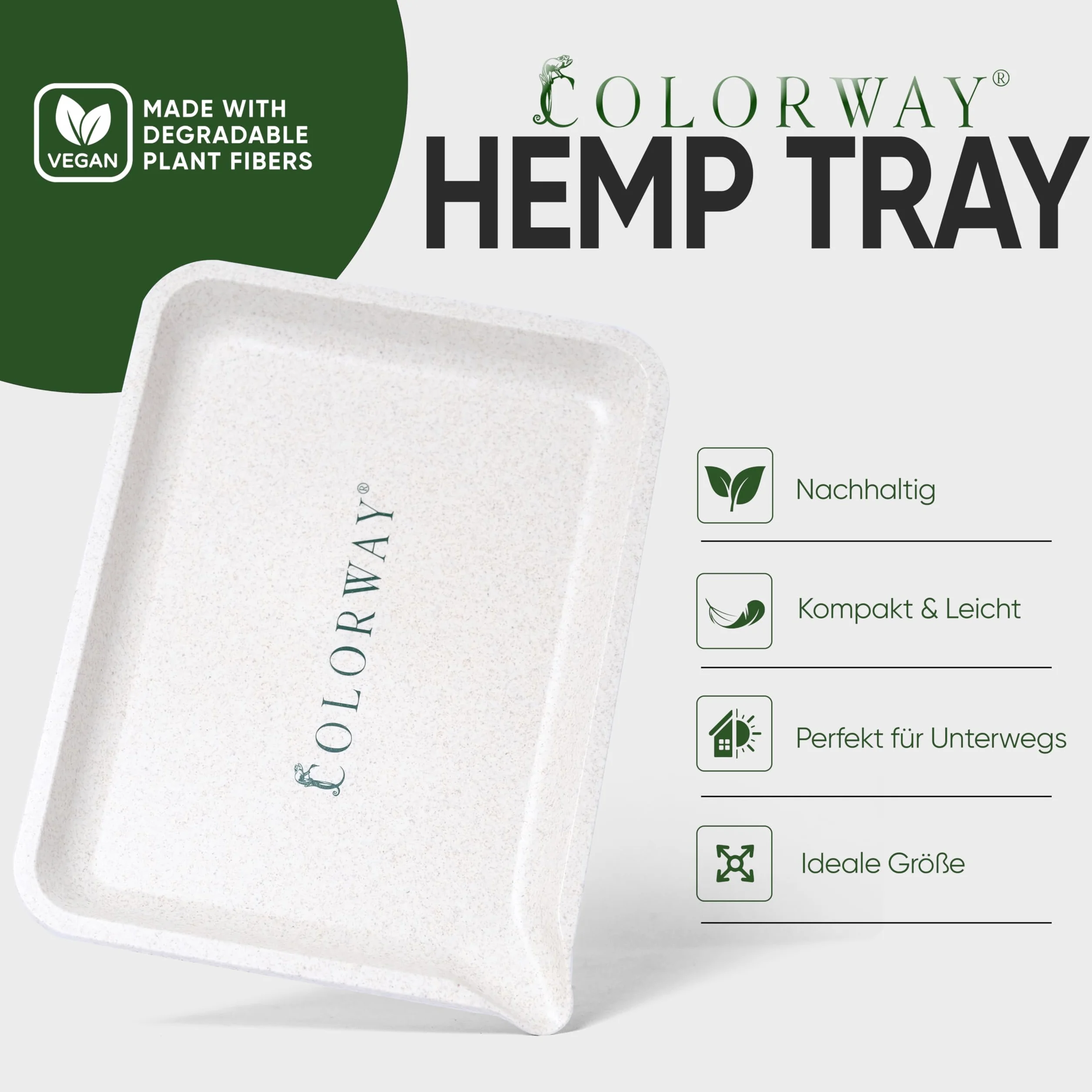 COLORWAY Rolling Tray z włókien roślinnych obrotowa akcesoria do wędzenia ziół