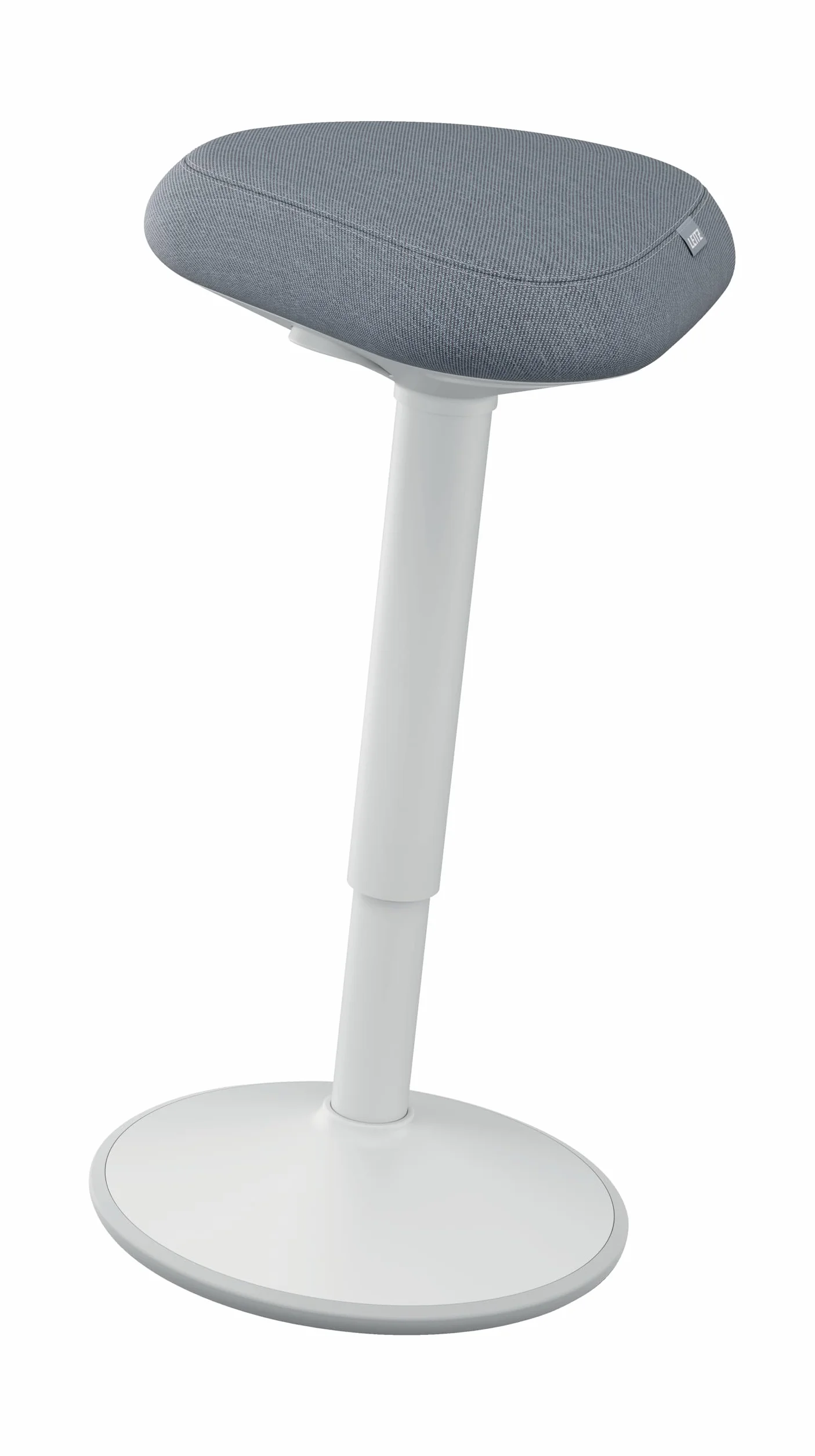 Stołek Leitz Ergo Active z Unikalną Komfortową Poduszką z Pianki o Podwójnej Gęstości, Regulowana Wysokość Od 57 do 82cm, Siedzisko w 100% z Recyklingu, Udźwig 110kg, Seria Ergo, Jasnoszary, 65450085