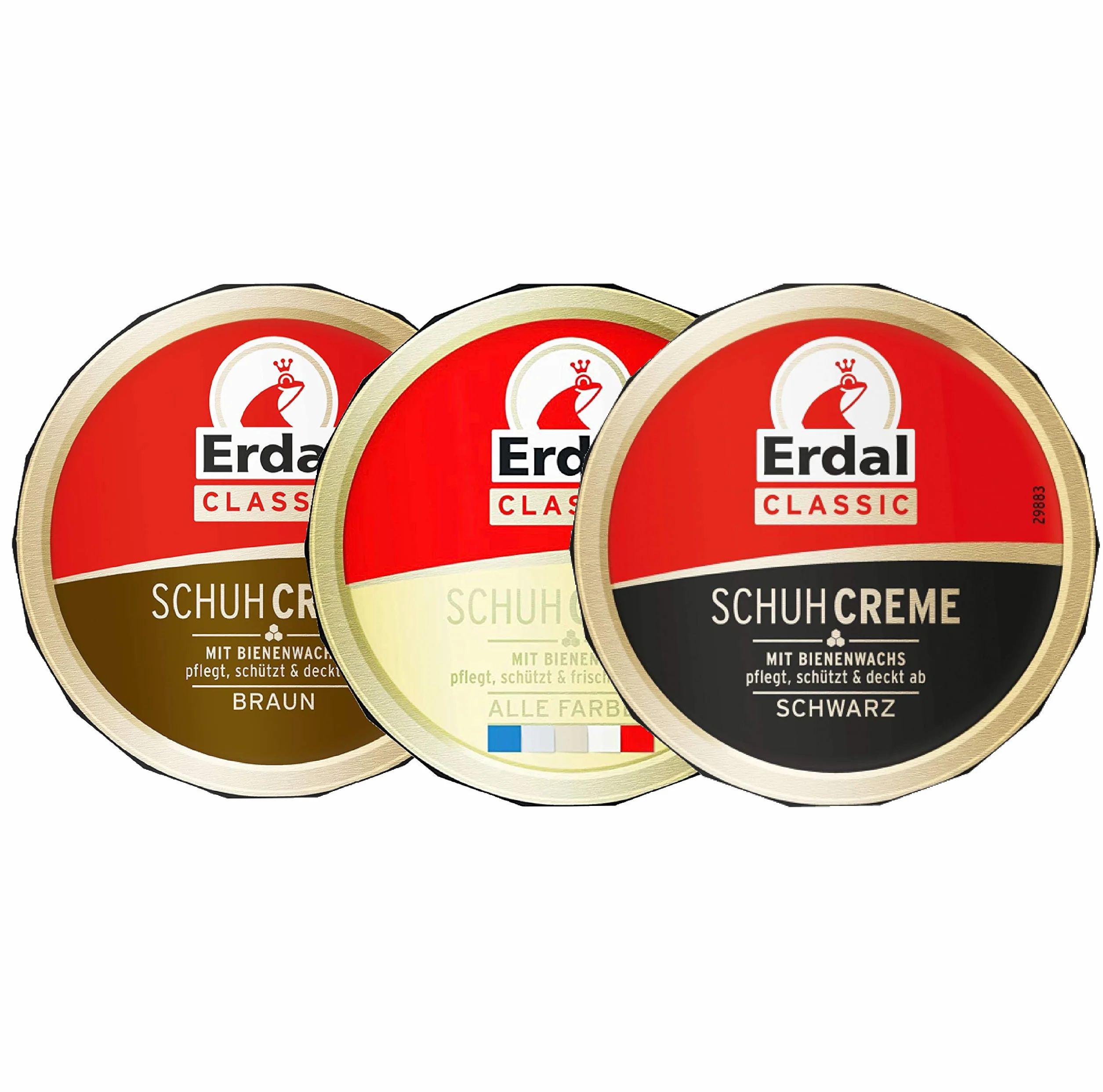 Erdal Krem do butów Classic, kolory: czarny, wszystkie kolory, brązowy, 3 x 75 ml, 3 sztuki w opakowaniu, czarny, wszystkie kolory, brązowy, jeden rozmiar