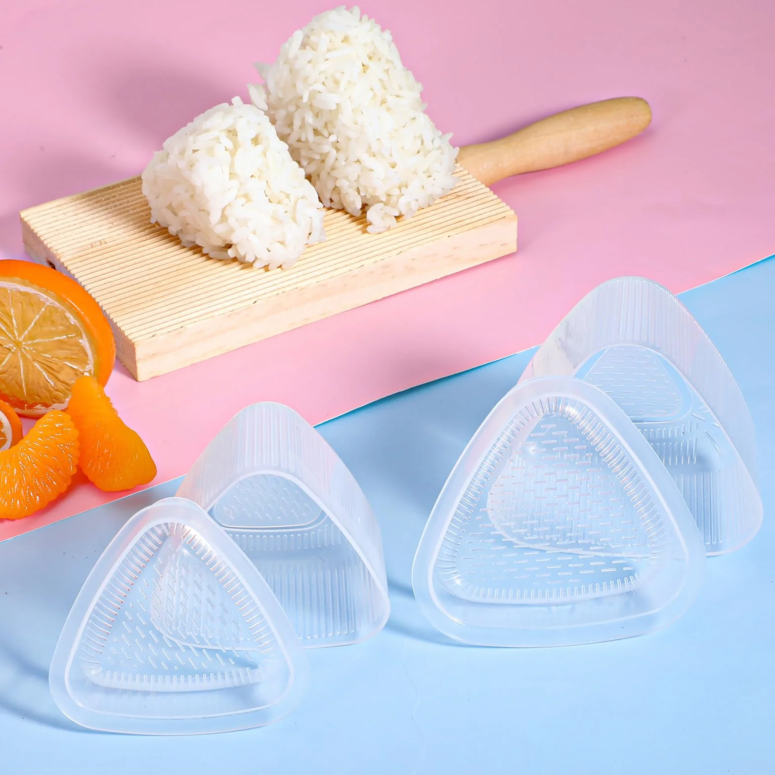 KALIONE 6-częściowy zestaw trójkątnych foremek do sushi onnigiri z łyżką ryżową