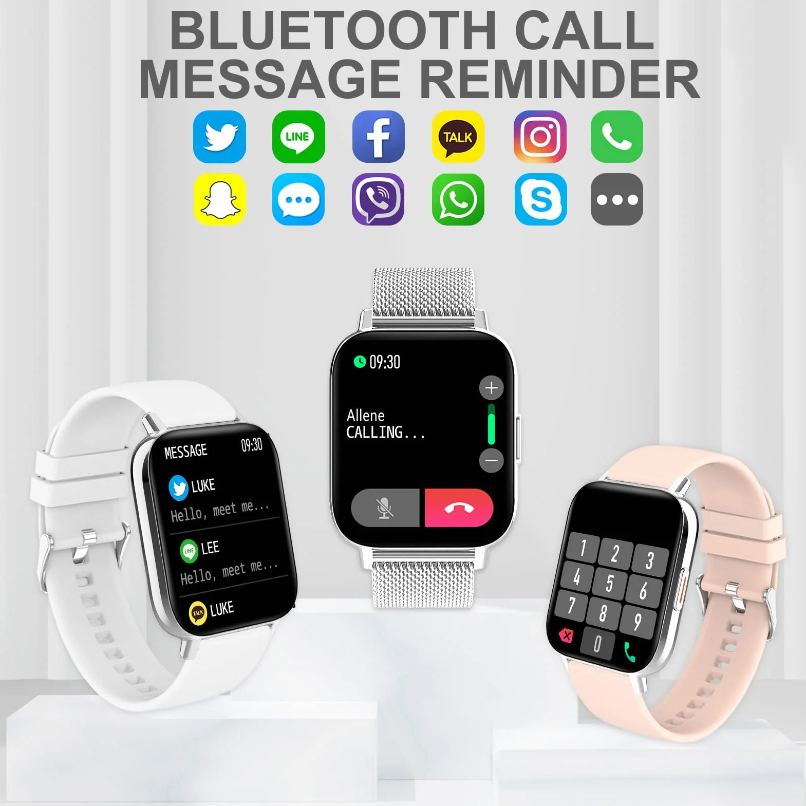 SpO2 Smart Watch damski smartwatch z funkcją telefonu 1,69", spersonalizowany ekran, zegarek fitness, krokomierz, kalorie, pulsometr, monitor snu, cykl menstruacyjny, SpO2, Smart Watch