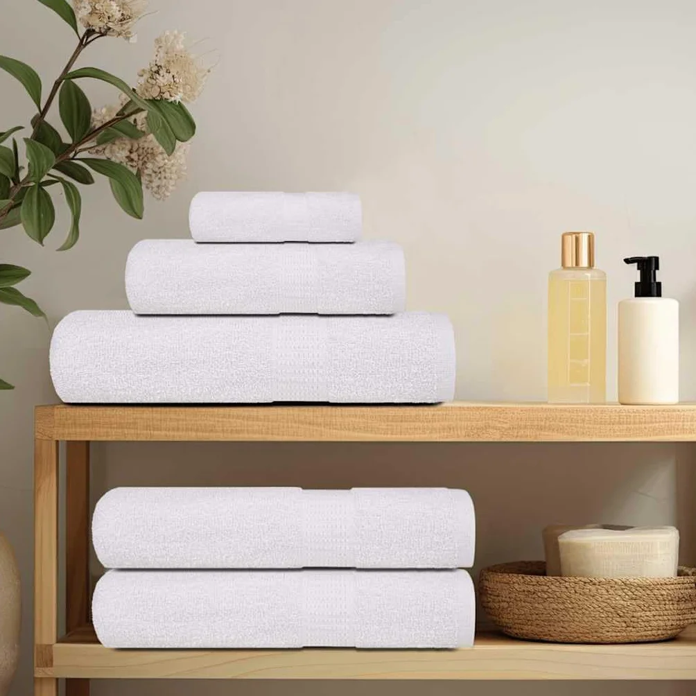 vidaXL Ręczniki dla gości bawełniane 30x50 cm 4 szt białe 100% bawełna