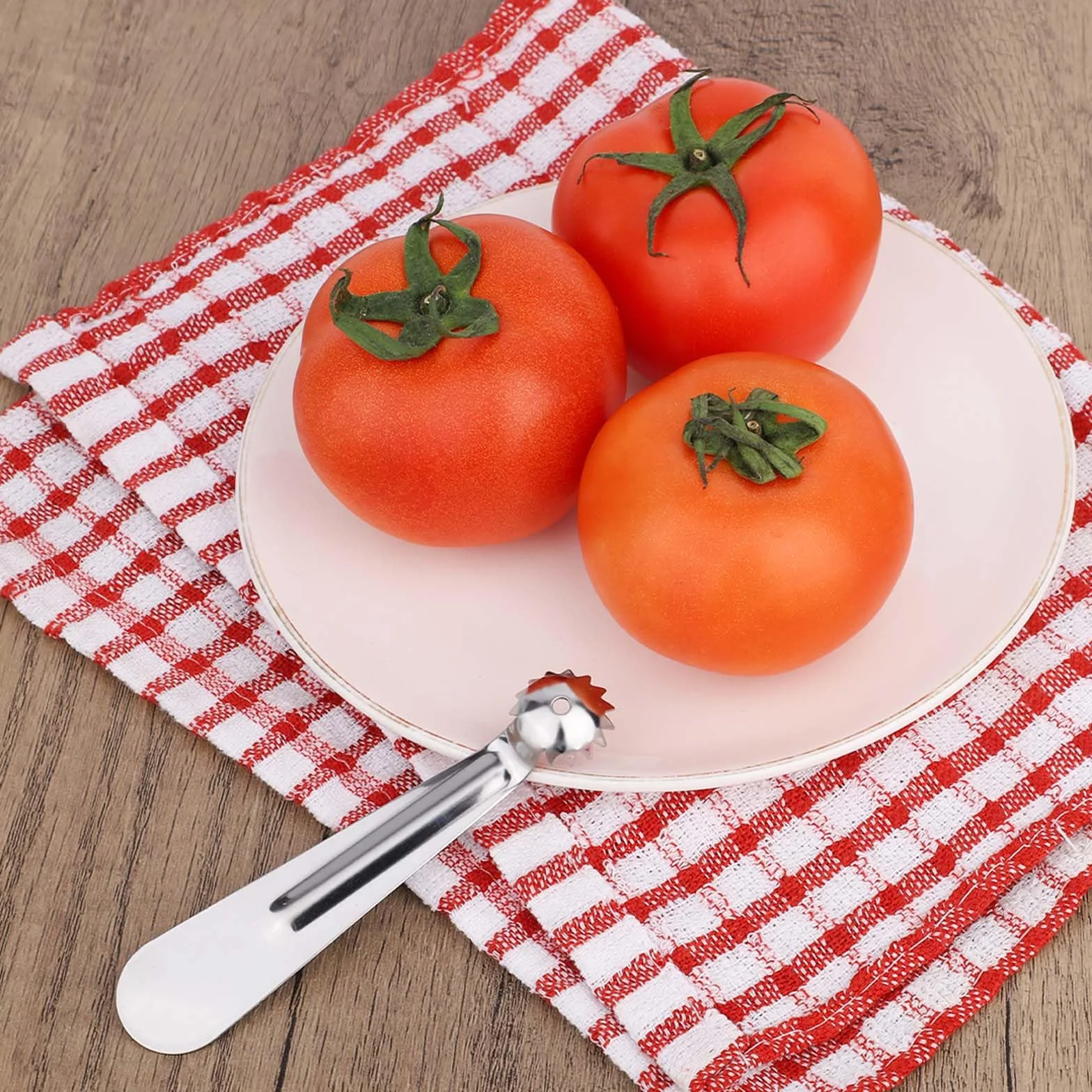4 Szt Narzędzi do Wydrążania Pomidorów, Stal Nierdzewna Narzędzie Usuwania Szypułek z Pomidorów i Truskawek Narzędzie do Wydrążania Truskawek