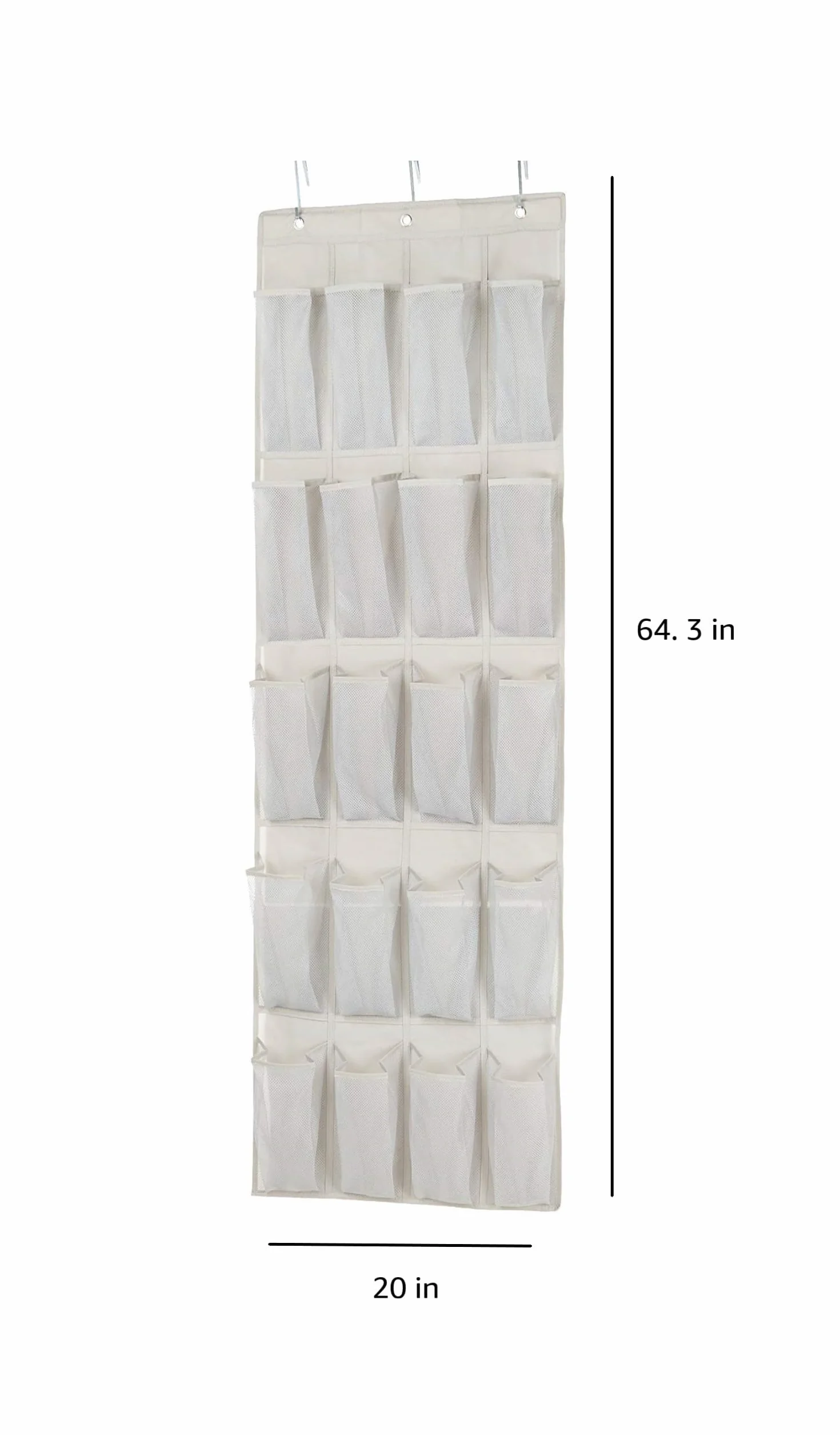 Amazonbasics Organizer na Buty, Metal, Beżowy, ‎6,2 x 50,29 x 172,97 cm | Over-the-Door, 20