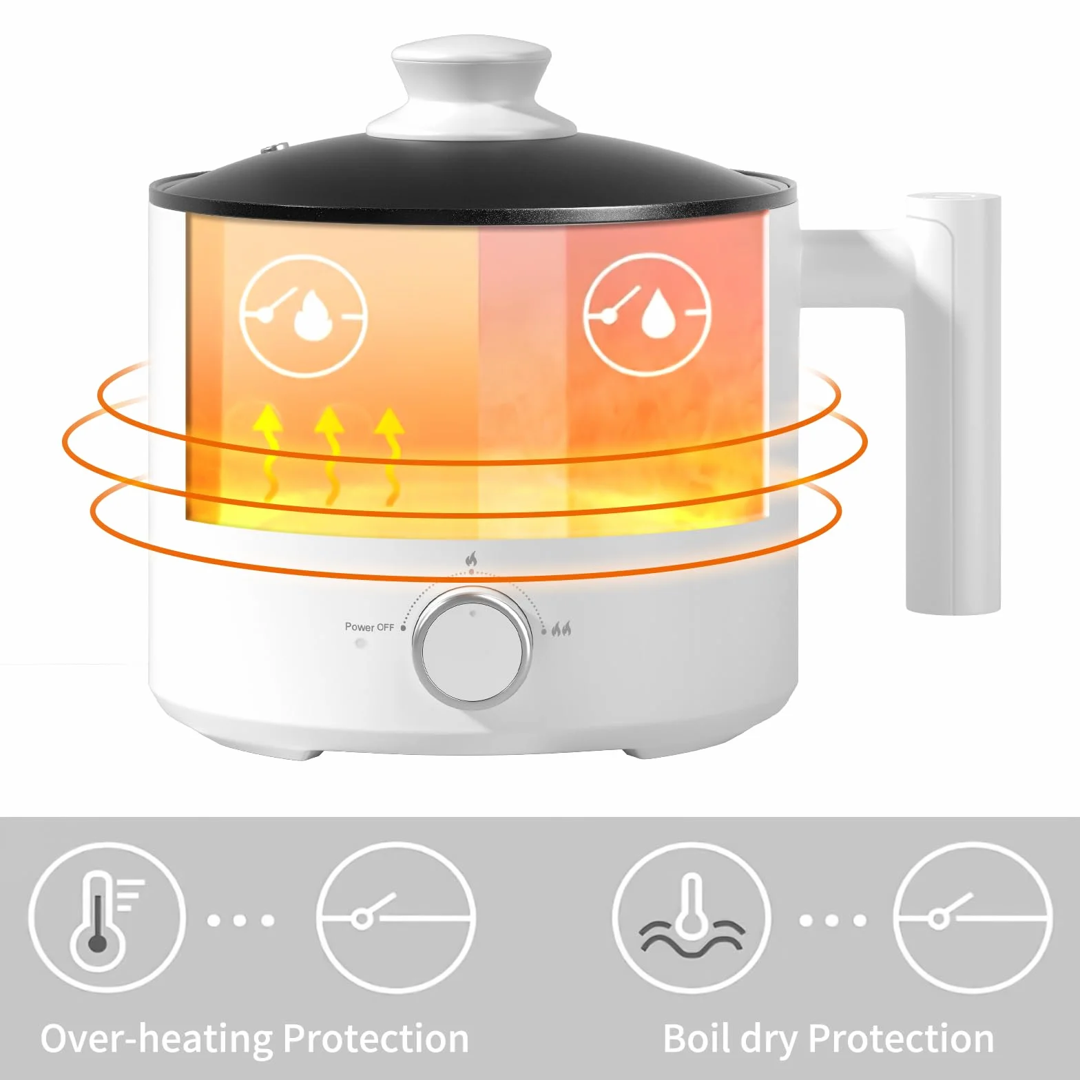 Food Party Hot Pot elektryczny garnek hotpot z parowarem, 1,8 l, elektryczny garnek do gotowania makaronu, 220 V, elektryczna patelnia do gotowania makaronu, chiński hot pot fondue