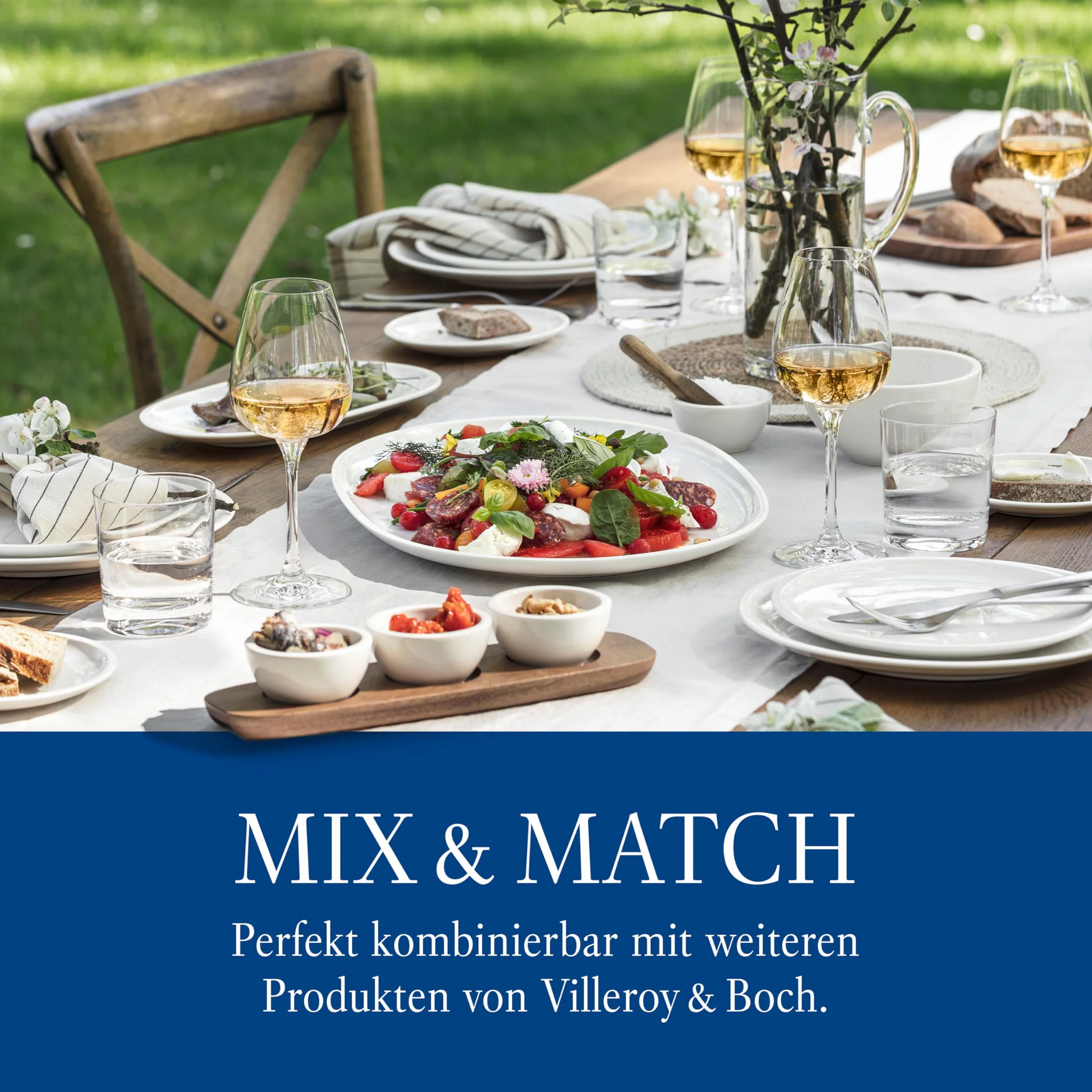 Villeroy & Boch Mariefleur Gris Basic Zestaw Obiadowy, Wielokolorowy, 12 sztuk