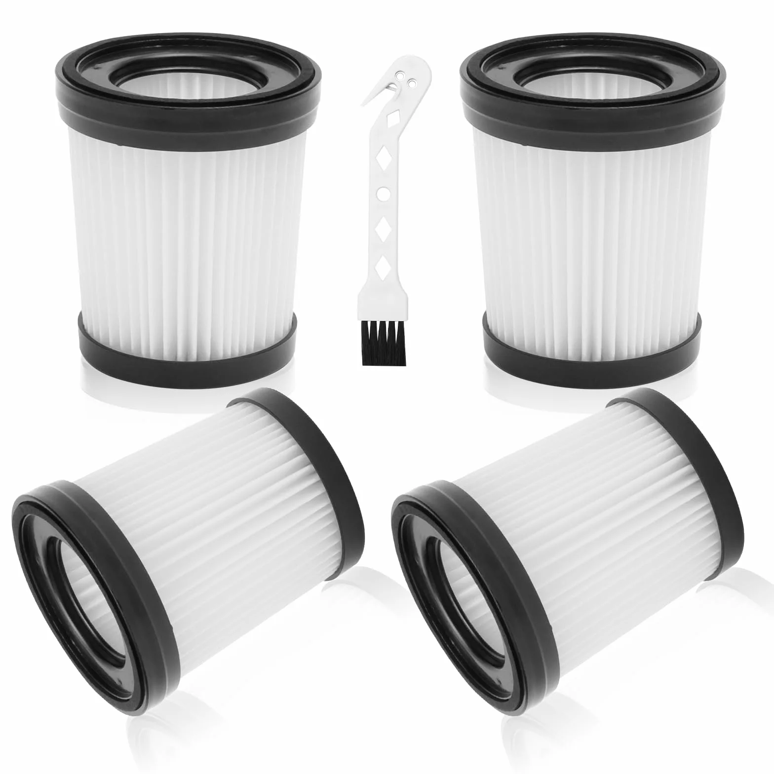 Zestaw 4 filtrów z 1 szczotką do czyszczenia odkurzacza Lubluelu 202, filtr zamienny Fabuletta FSV001 FSV101, filtr HEPA kompatybilny z Oraimo OSV-102, Girnoor G160 G165 Afoddon A300