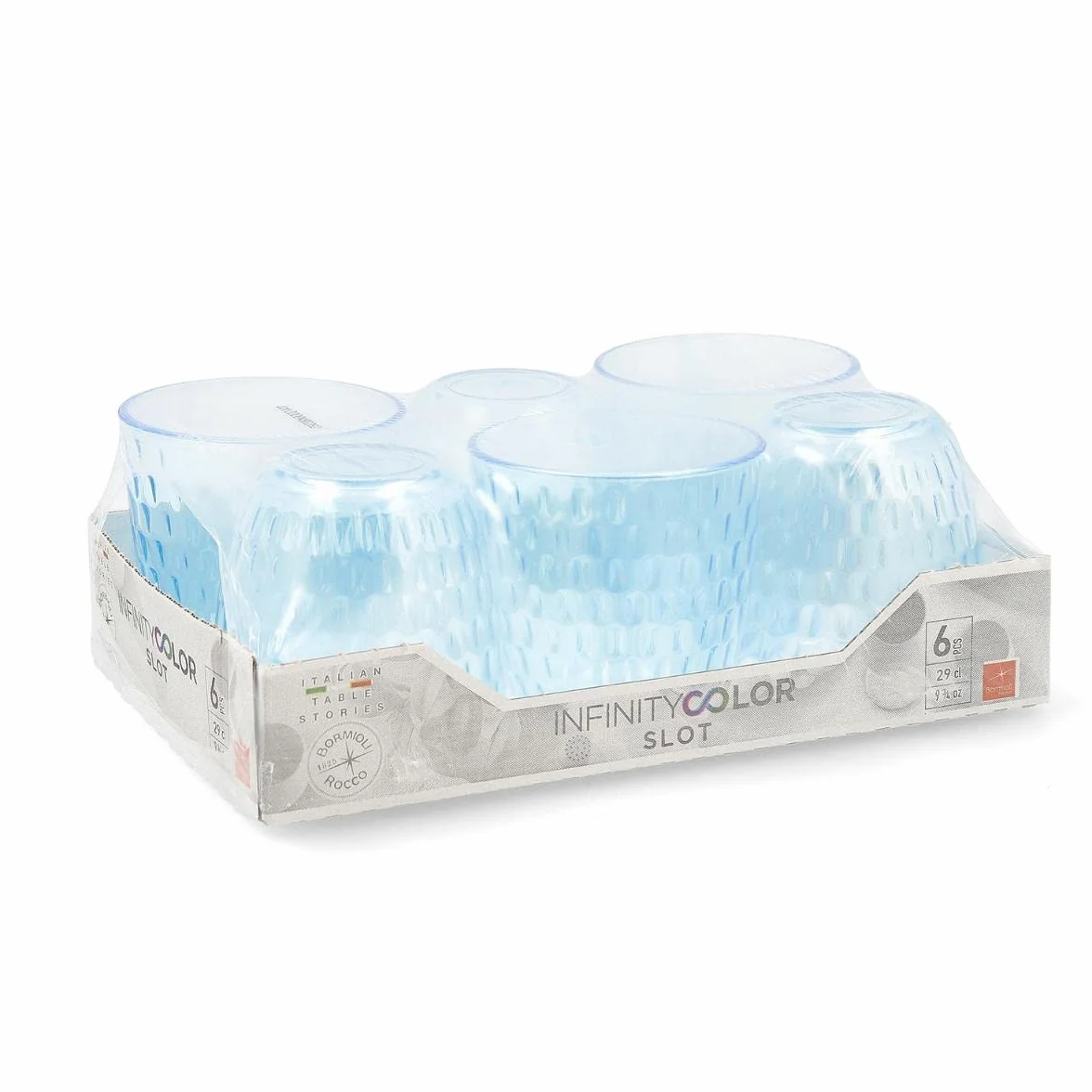 Bormioli Rocco Zestaw kubków Slot, niebieski, 6 sztuk