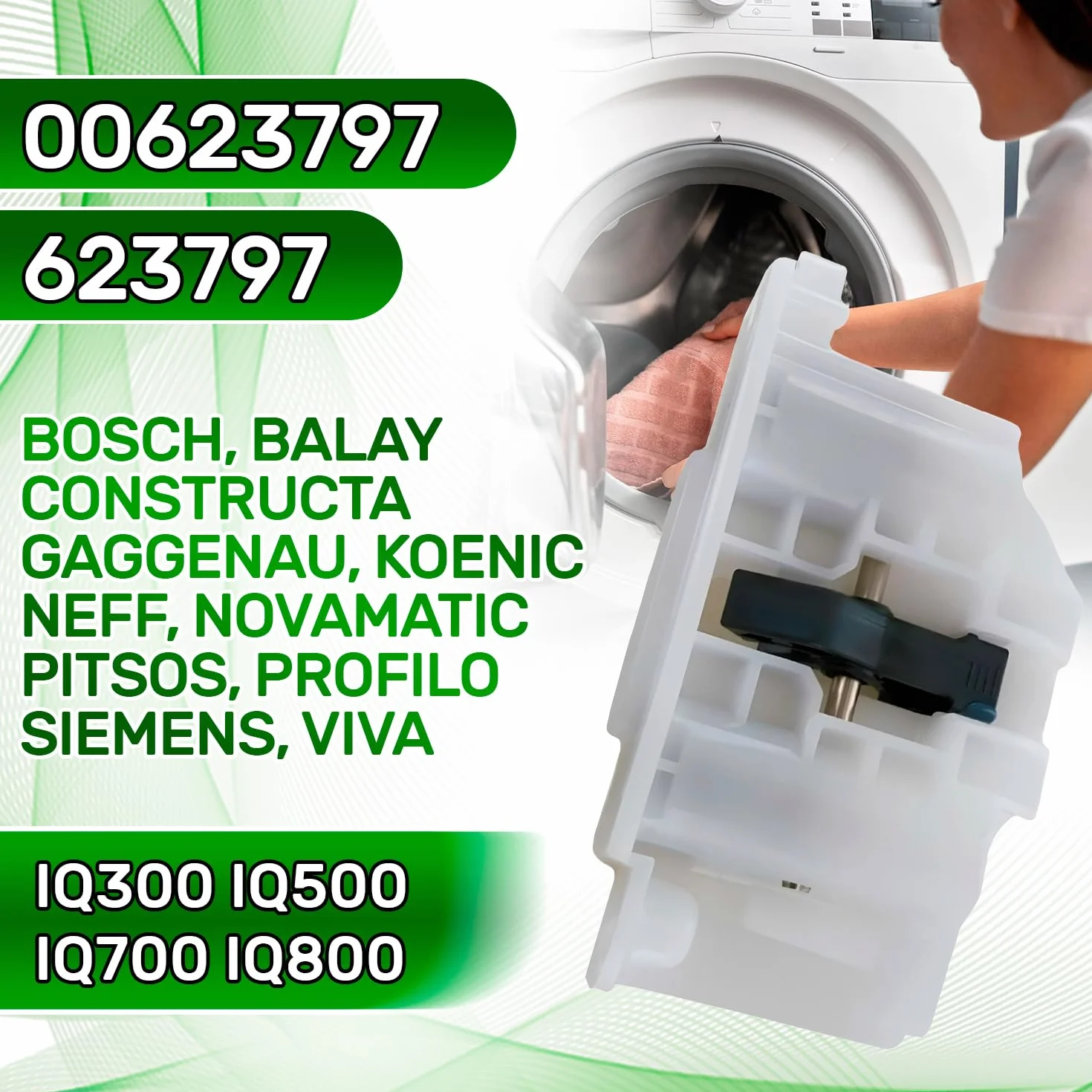Zamek do drzwi suszarek bębnowych Bosch Balay Constructa Siemens Neff iQ300 iQ500 iQ700 iQ800 00623797