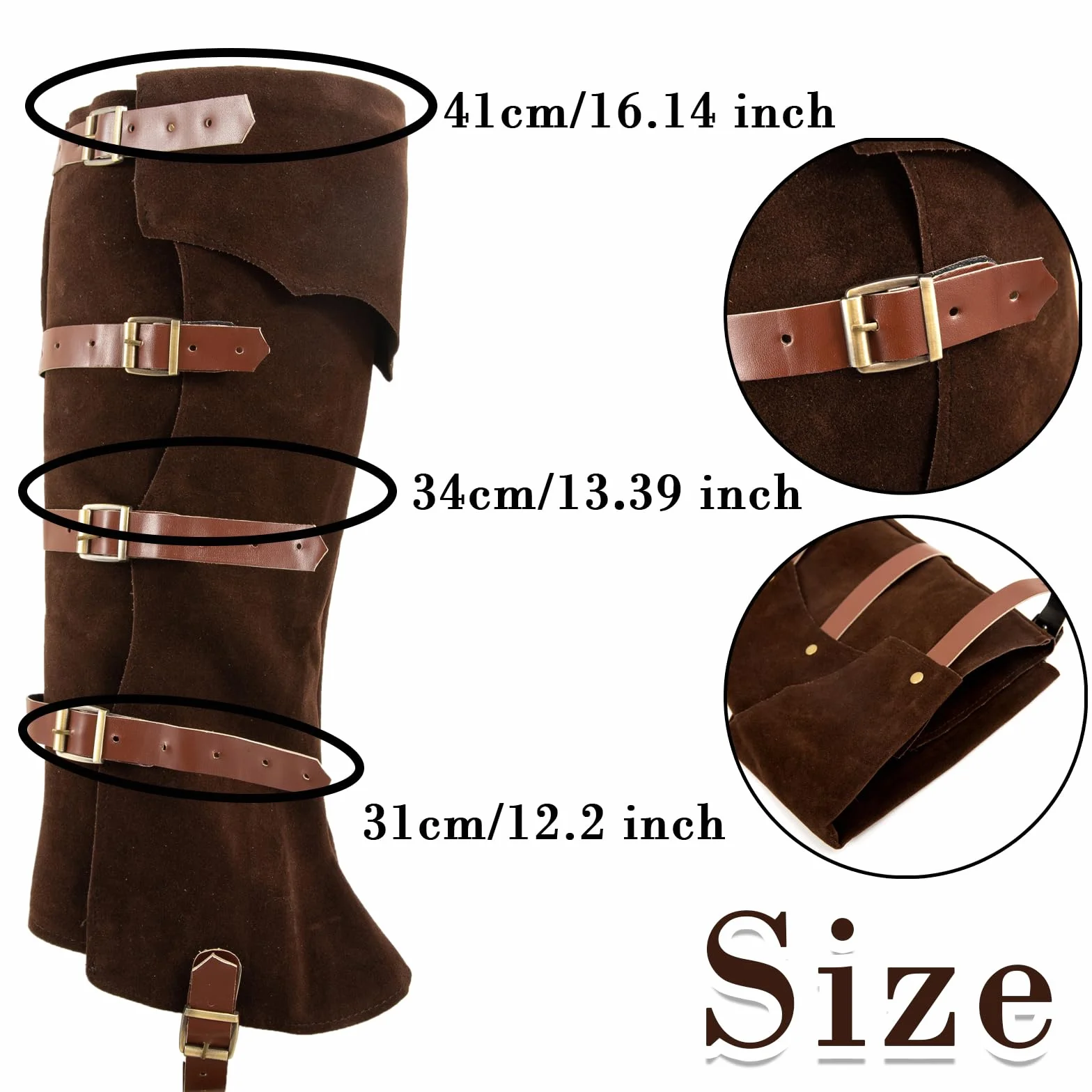 Nakładki na buty, sztuczna skóra, brązowe getry piratów, męskie i damskie, średniowieczne getry na buty, akcesoria do kostiumów karnawałowych, cosplay, Halloween, rycerzy, wojowników