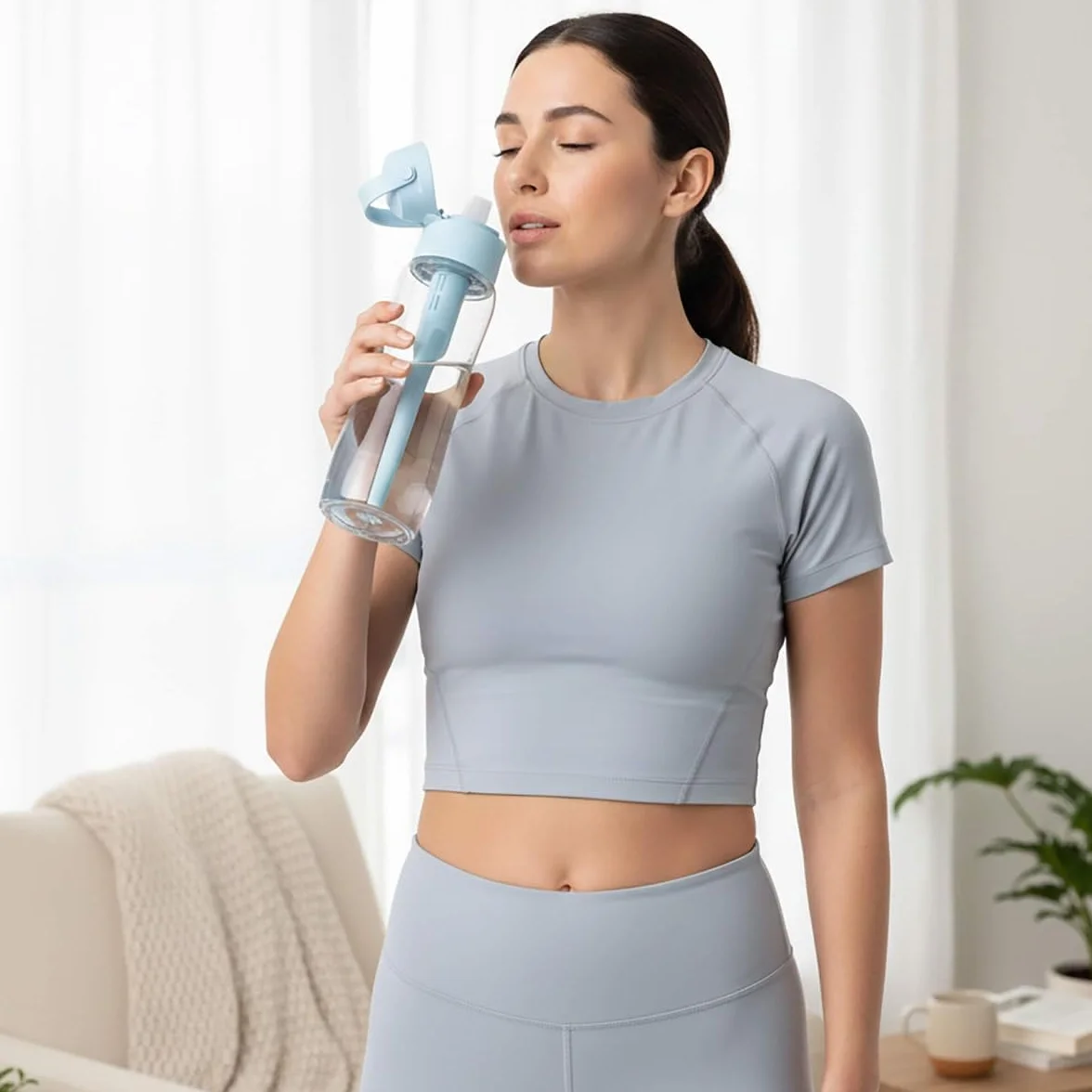 DAFI Butelka filtrująca szklana GLASS 0,6 l + wymienny filtr węglowy - Dove Blue - Szkło Borokrzemowe SIMAX®, Bez BPA, Idealna do Pracy, Szkoły, Siłowni, w Podróż - Wyprodukowano w Polsce
