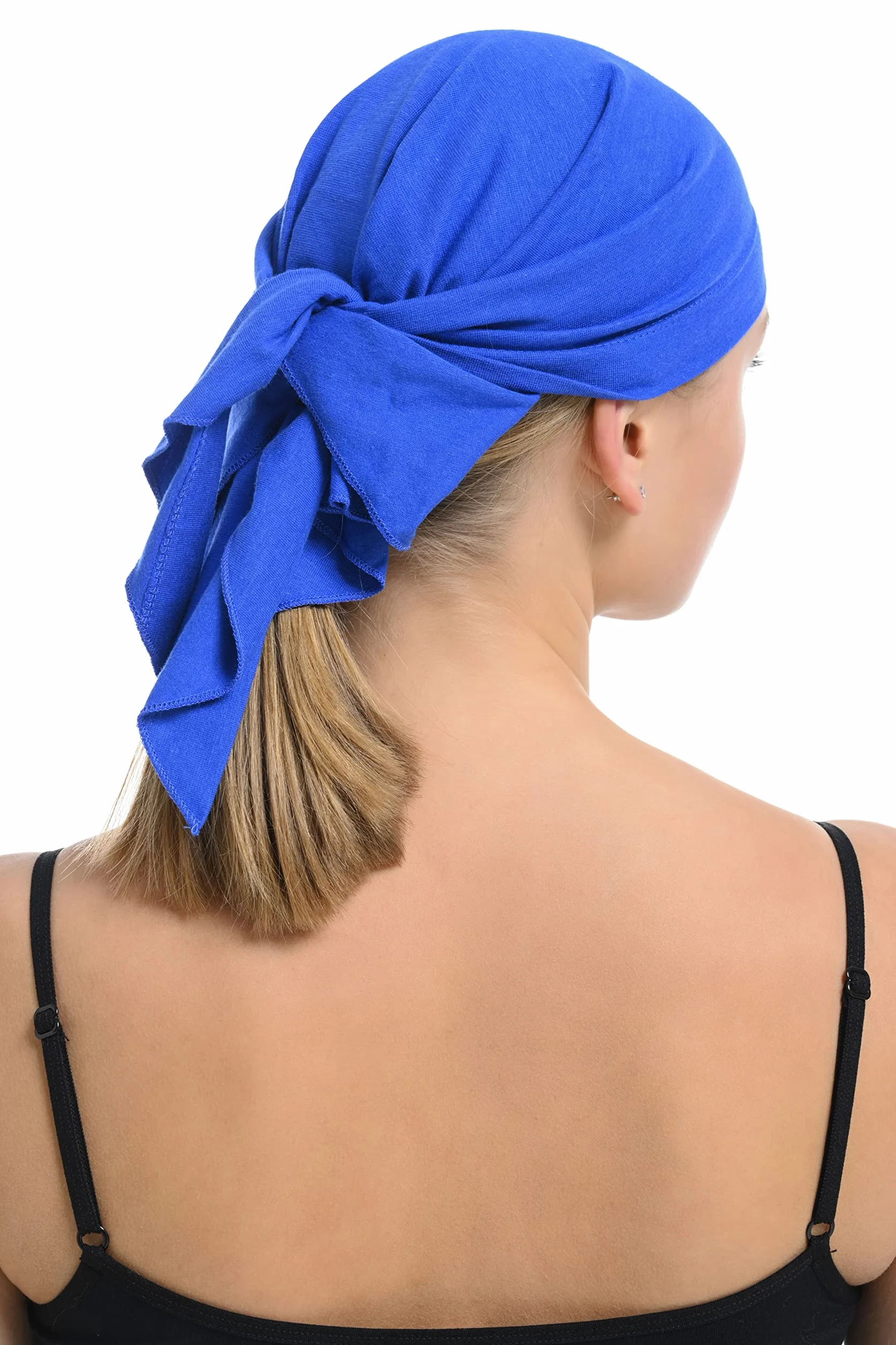 Bambus i bawełna unisex bandana, chemioterapia, bandana na wypadanie włosów, Niebieski Indigo, Rozmiar uniwersalny