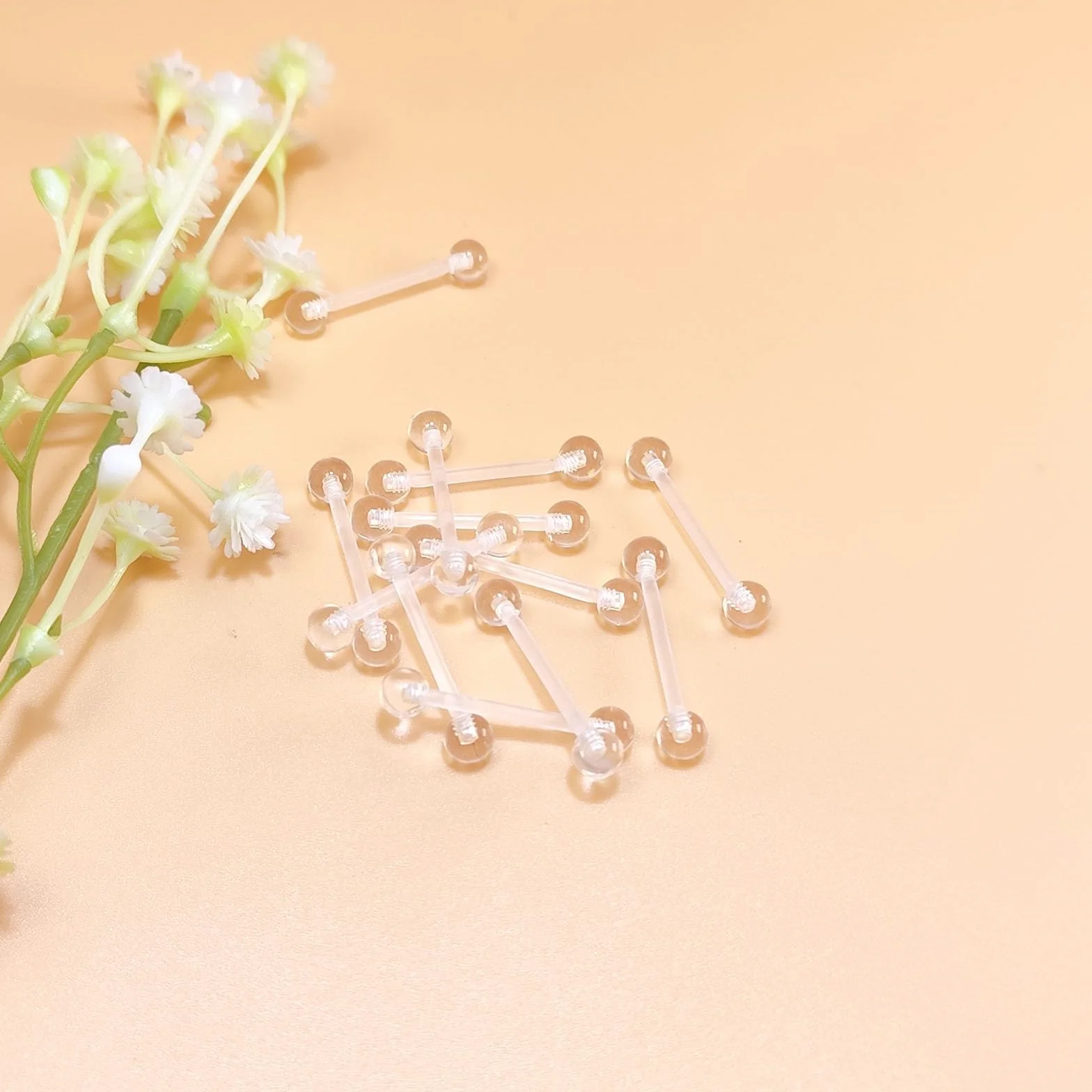 Plastikowe kolczyki do języka 16 mm piercing brodawki sutki barbell