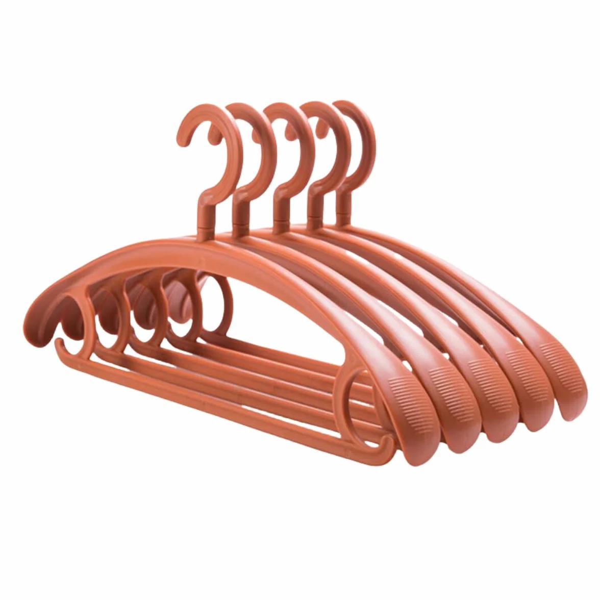 10 sztuk wytrzymałych plastikowych wieszaków, pojemność 11,3 kg, hak obrotowy, wieszak na ubrania, szerokie ramię, antypoślizgowy, gruby wieszak na ubrania (pomarańczowy)