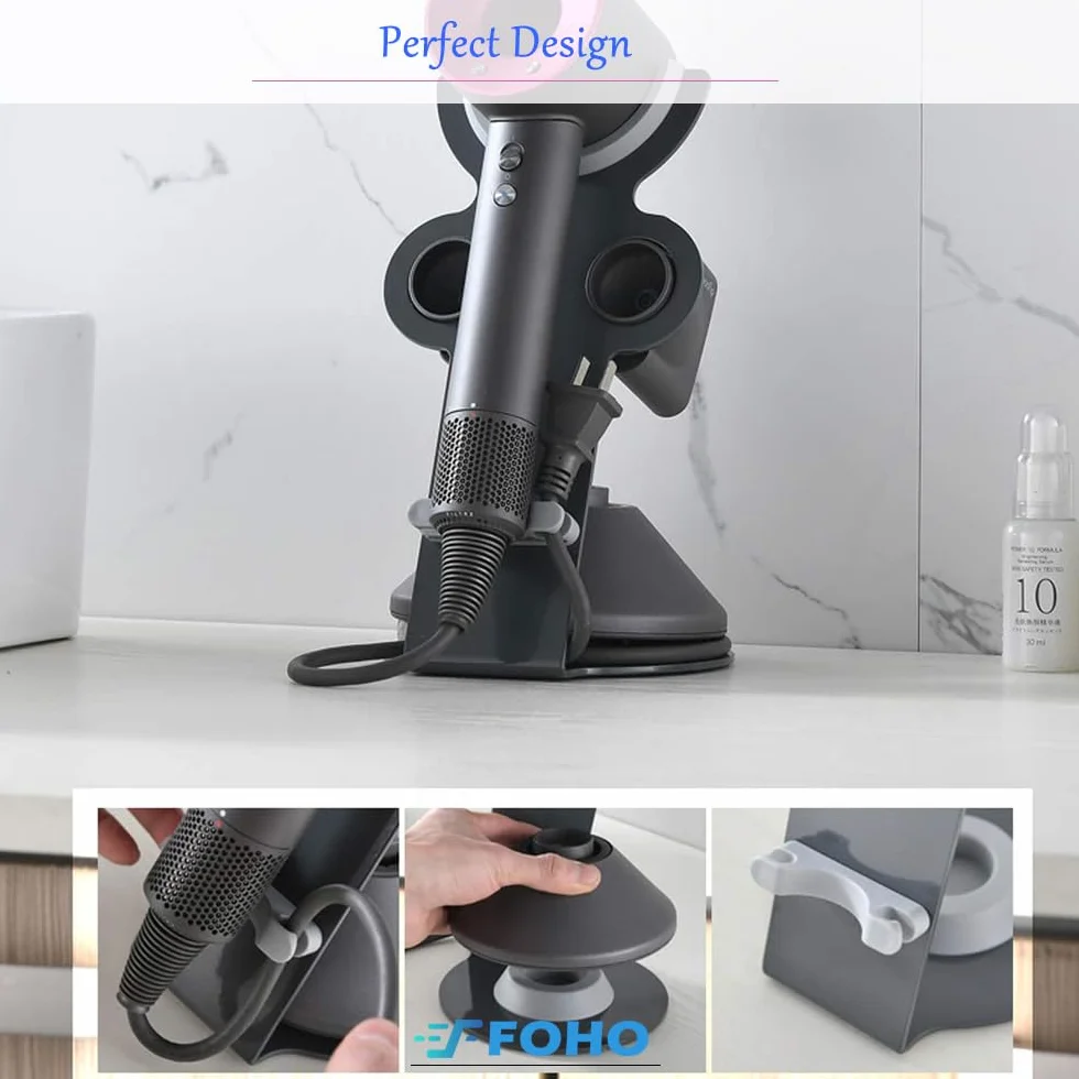 Stojak na suszarkę do włosów Dyson Supersonic, uchwyt ze stopu aluminium, organizer łazienkowy