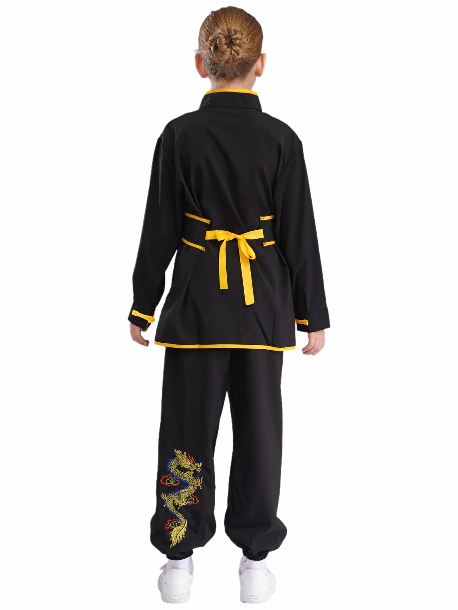 Oyolan Unisex Odzież Sztuki Walki Tai Chi Dziecko Tradycyjny Chiński Kostium Kung Fu Strój 3-16 lat