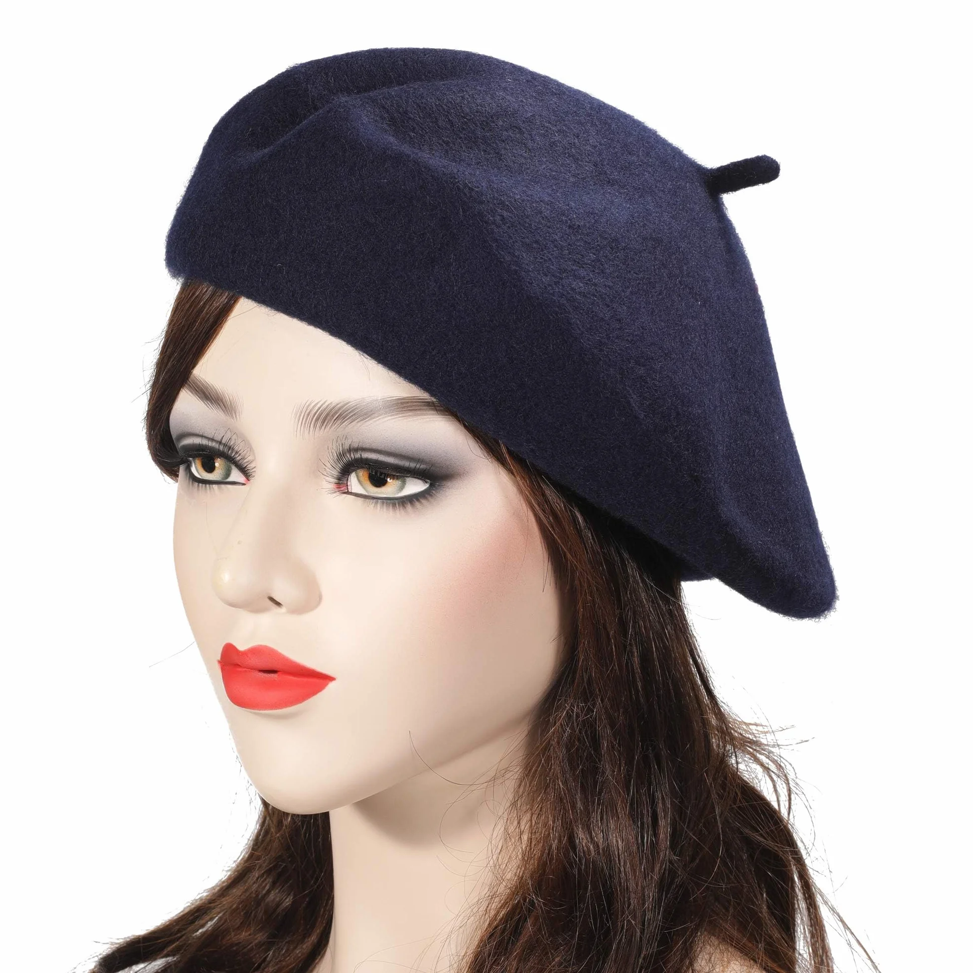 ZLYC Damski klasyczny beret w stylu francuskiego artysty, granatowy, jeden rozmiar